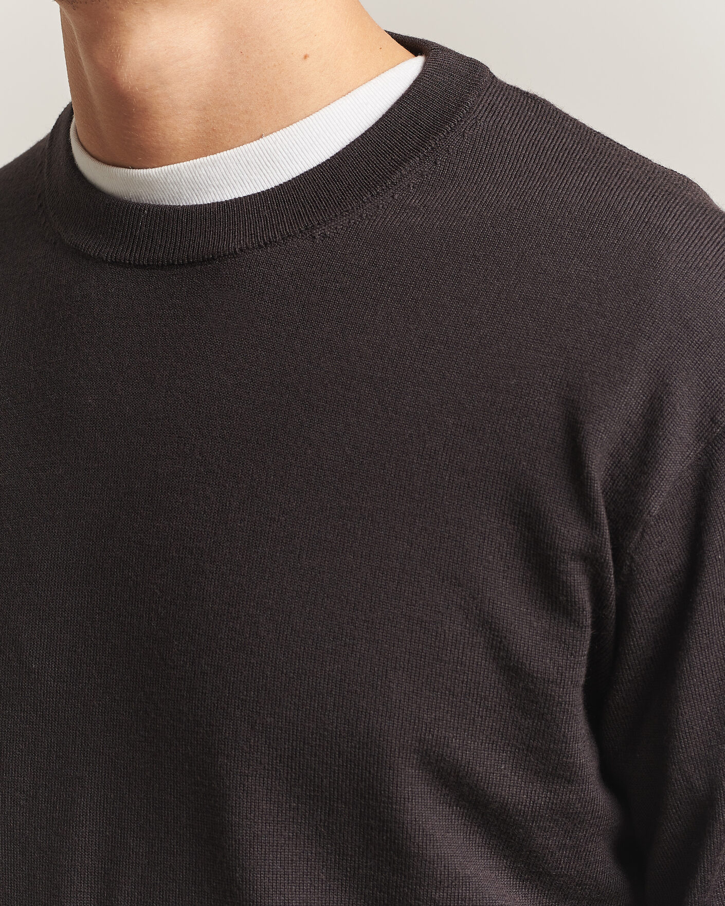 Men | Sweaters & Knitwear | NN07 | Nate Wool Knitted Crew Neck Deep Truffle