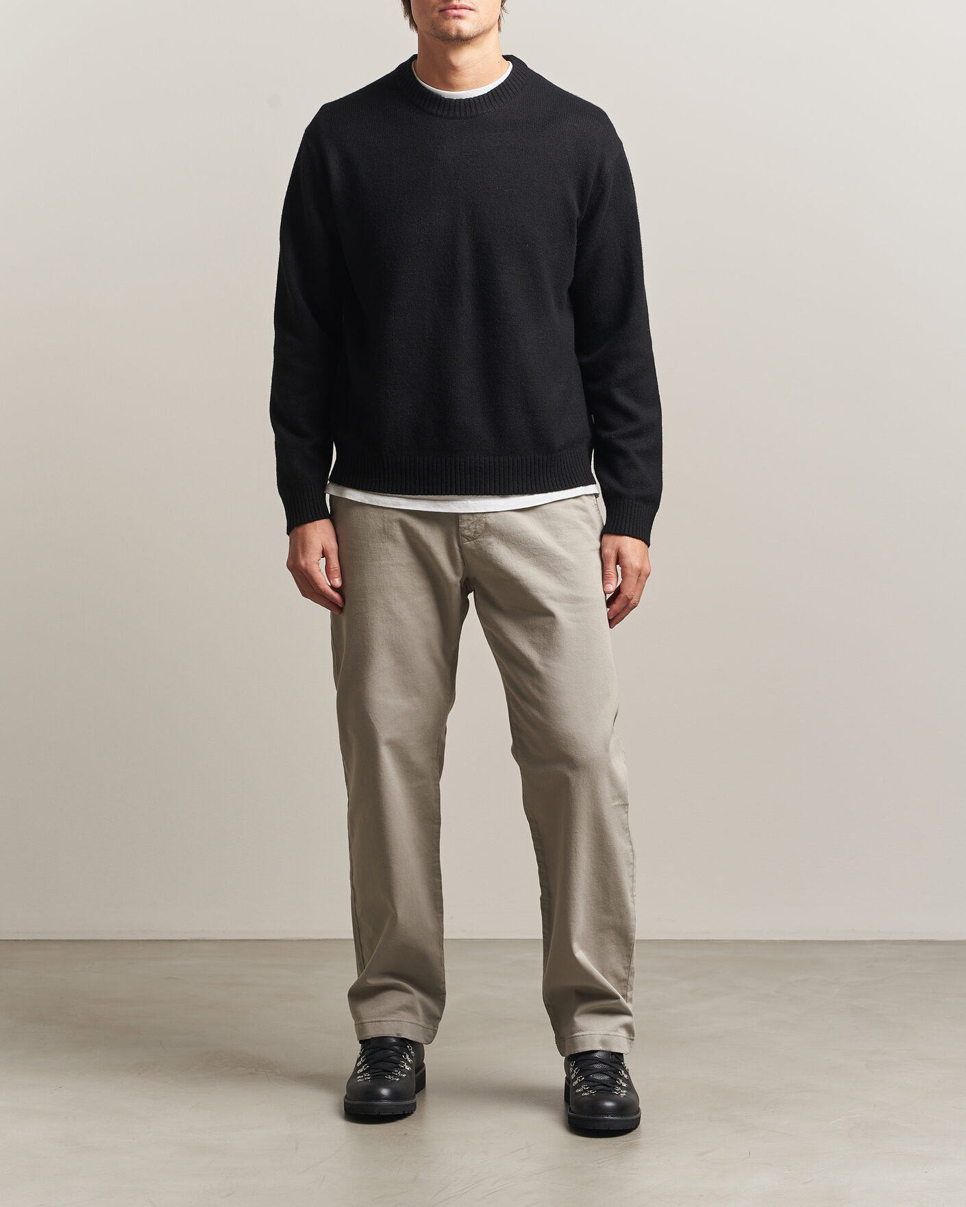 Men | Sweaters & Knitwear | NN07 | Russel Wool/Cotton Knitted Sweater Black