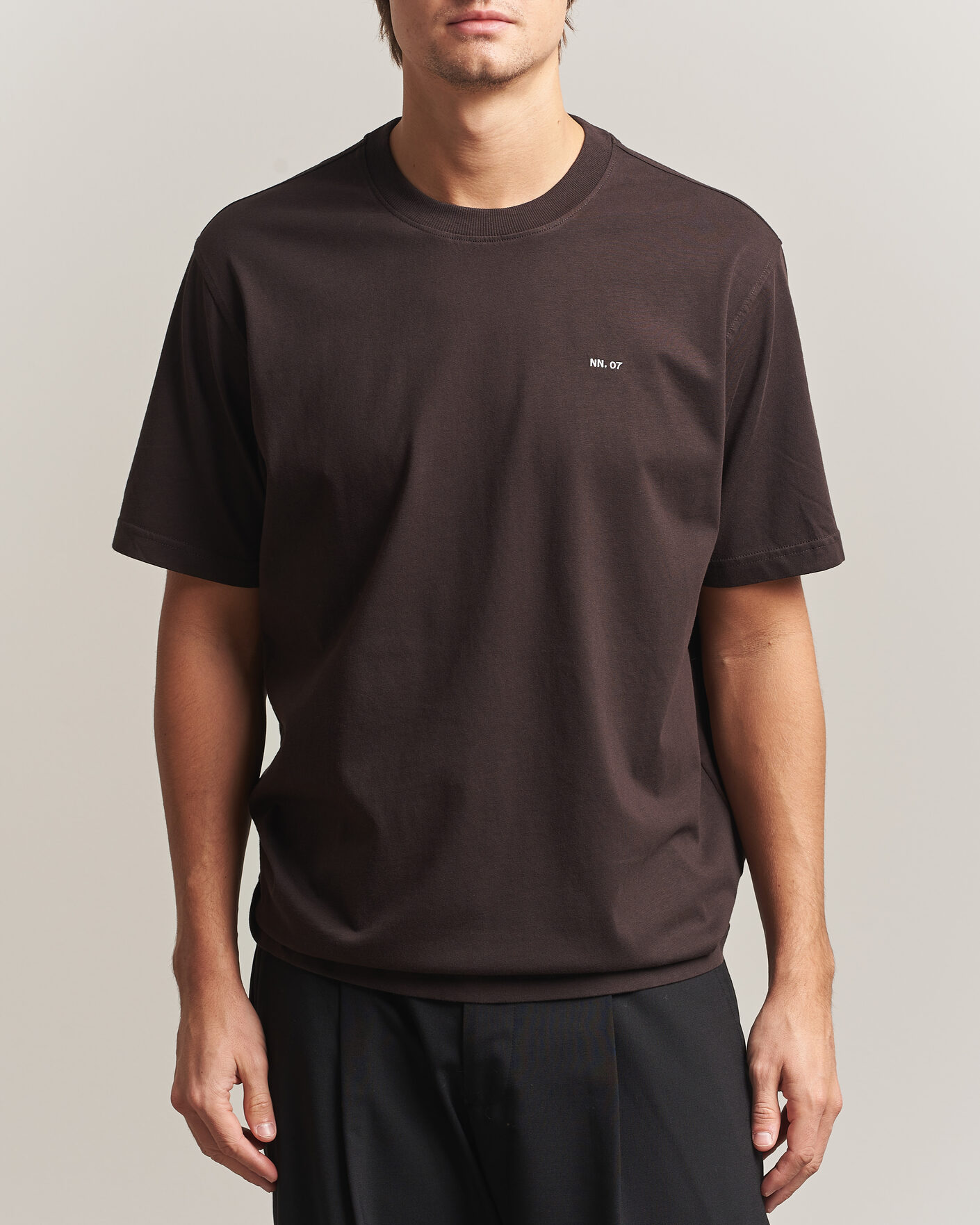 Men | T-Shirts | NN07 | Adam Crew Neck T-Shirt Deep Truffle