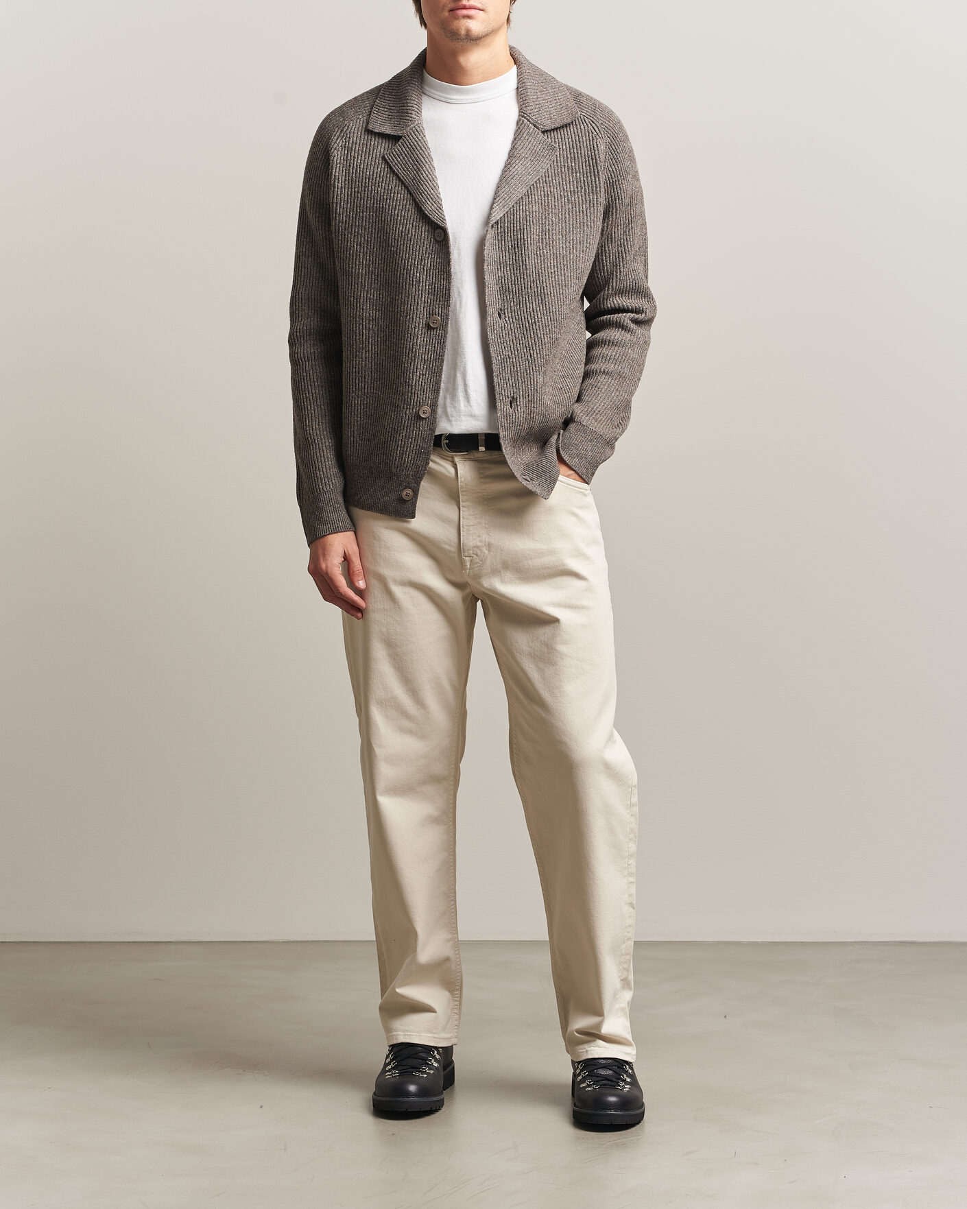 Men | Sweaters & Knitwear | NN07 | Shane Wool Knitted Cardigan Mable Husk