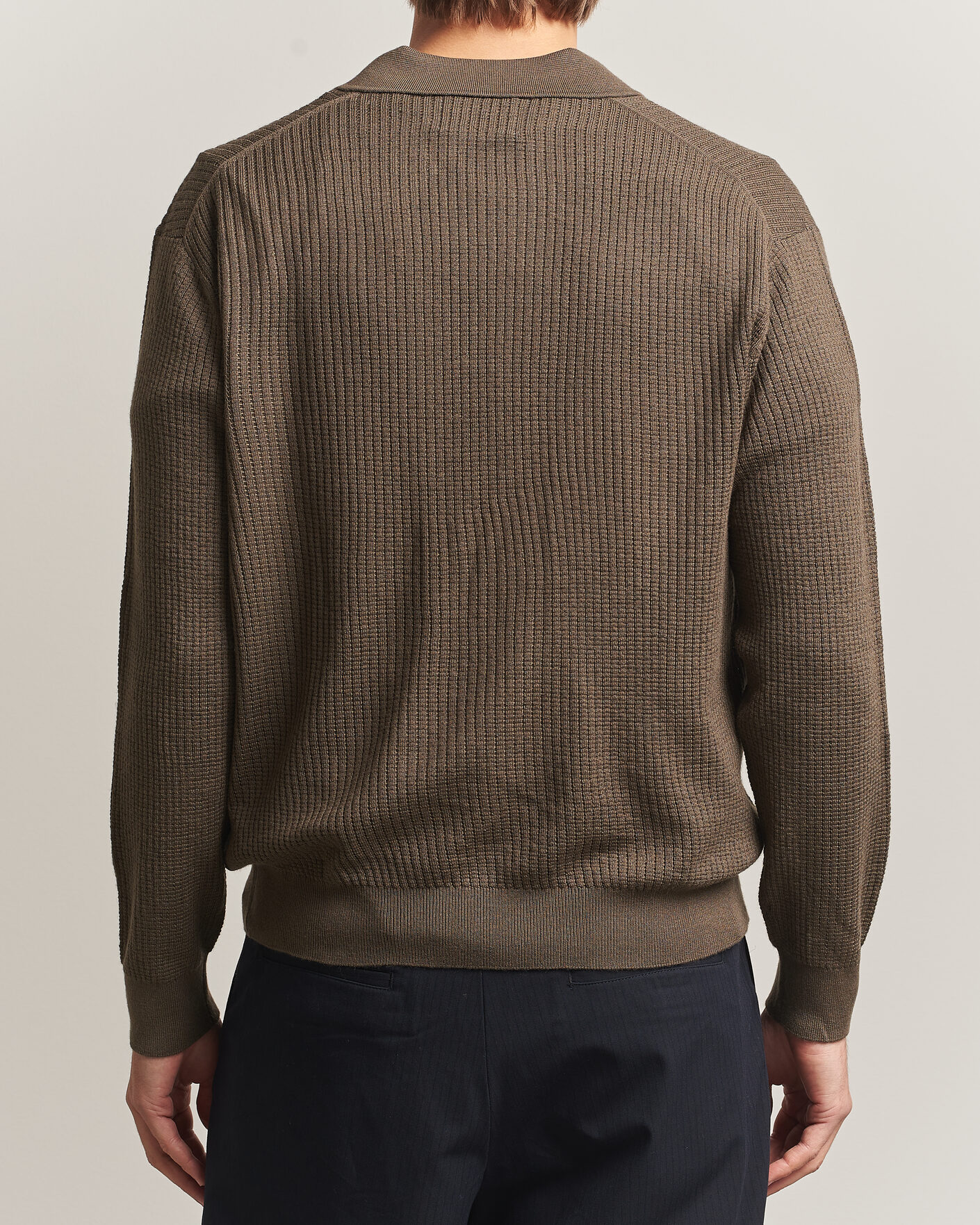 Men | Sweaters & Knitwear | NN07 | Nate Wool Knitted Polo Mable Husk