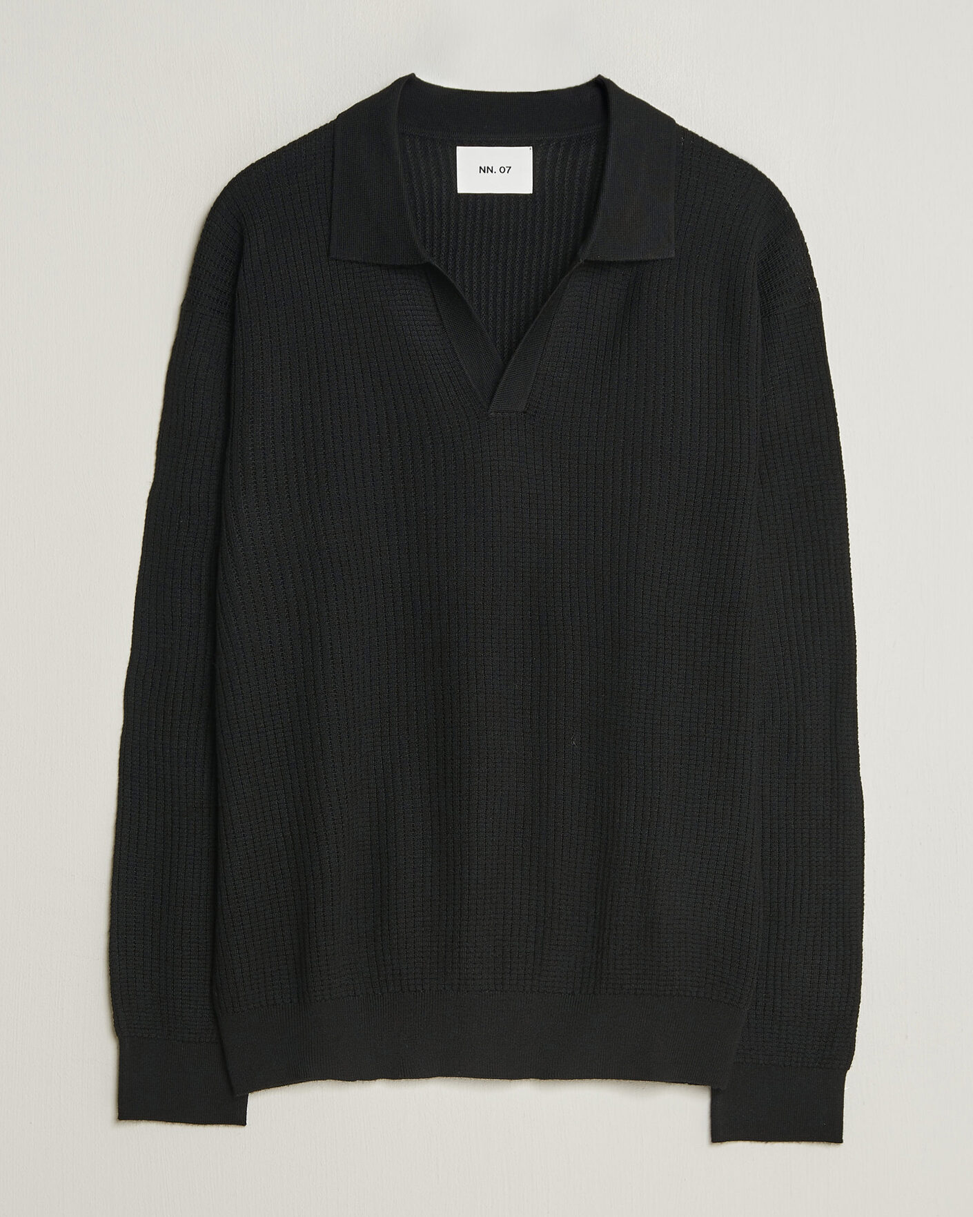 Men | Sweaters & Knitwear | NN07 | Nate Wool Knitted Polo Black