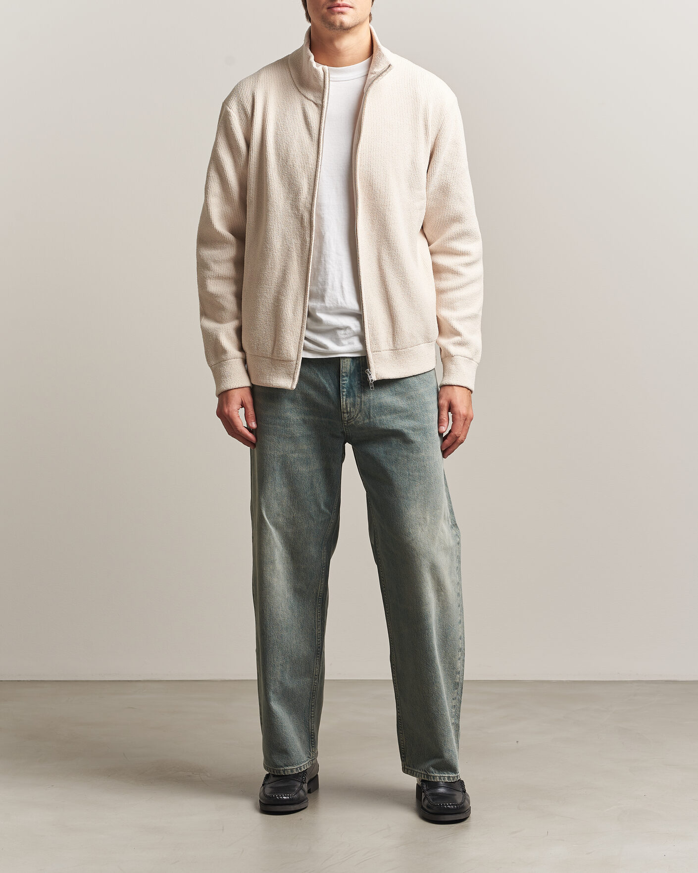 Men | Sweaters & Knitwear | NN07 | Danny Rib Knitted Full Zip Ivory