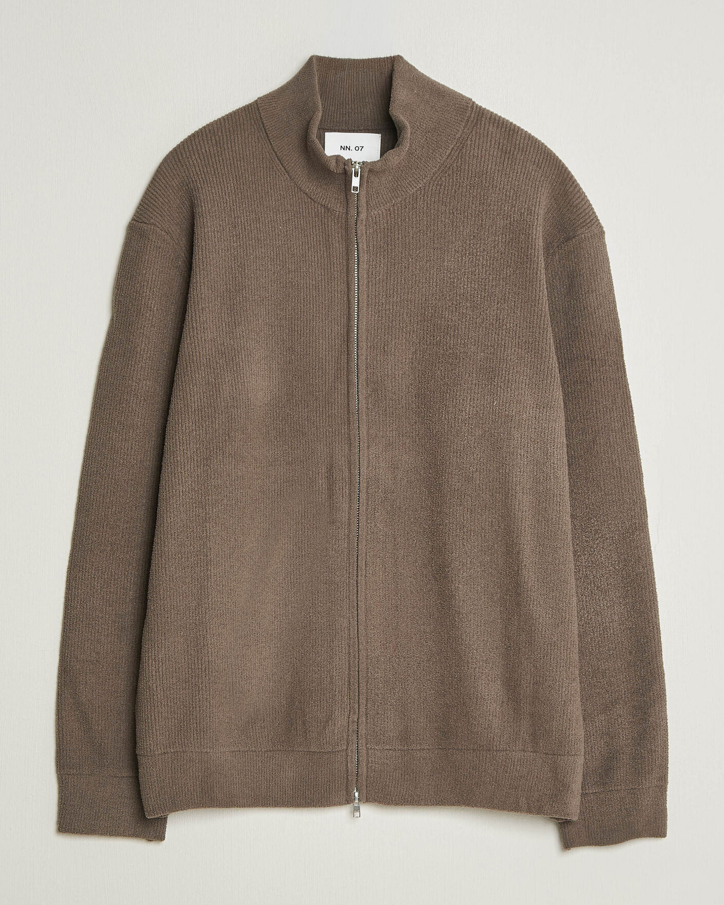Men | Sweaters & Knitwear | NN07 | Danny Rib Knitted Full Zip Mable Husk