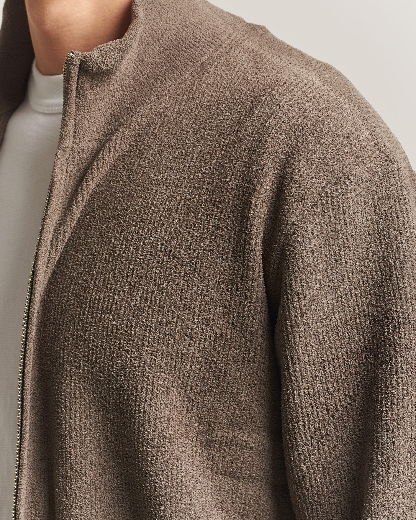 Men | Sweaters & Knitwear | NN07 | Danny Rib Knitted Full Zip Mable Husk