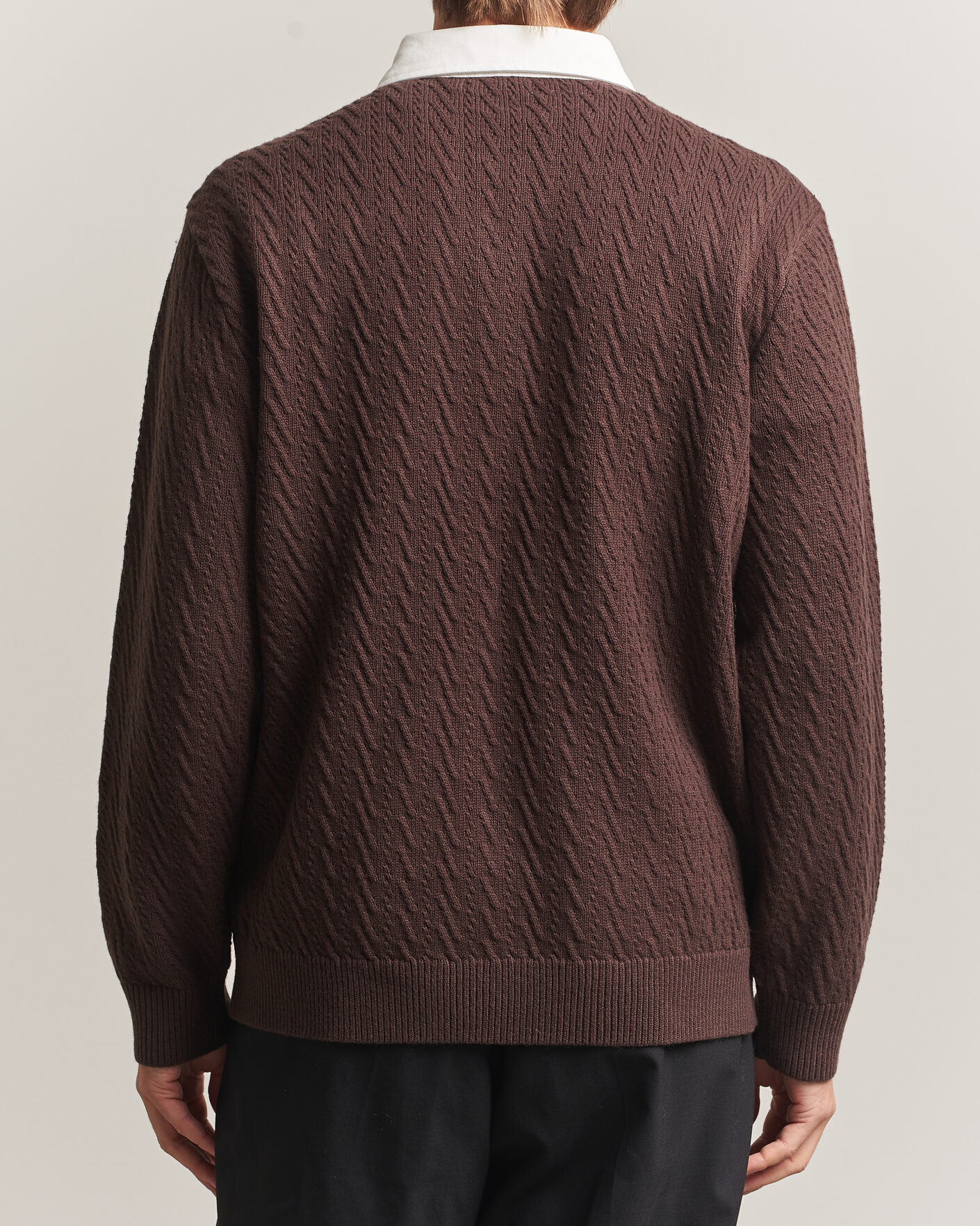 Men | Sweaters & Knitwear | J.Lindeberg | Johnny Knitted Rugby Seal Brown