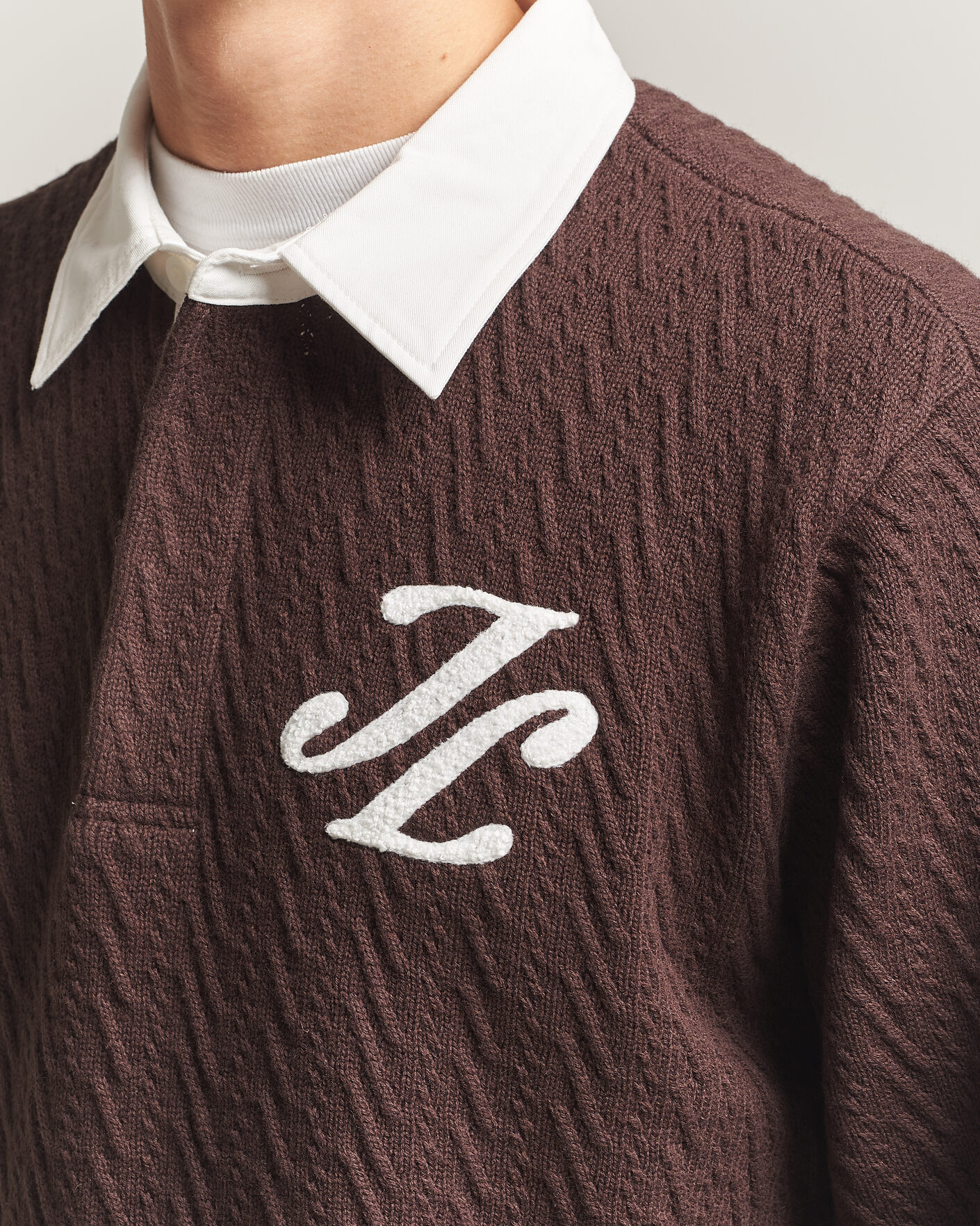 Men | Sweaters & Knitwear | J.Lindeberg | Johnny Knitted Rugby Seal Brown