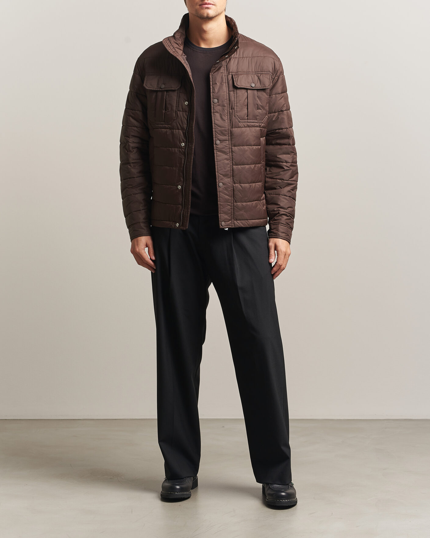 Men | Coats & Jackets | J.Lindeberg | Bailey Light Padded Jacket Seal Brown