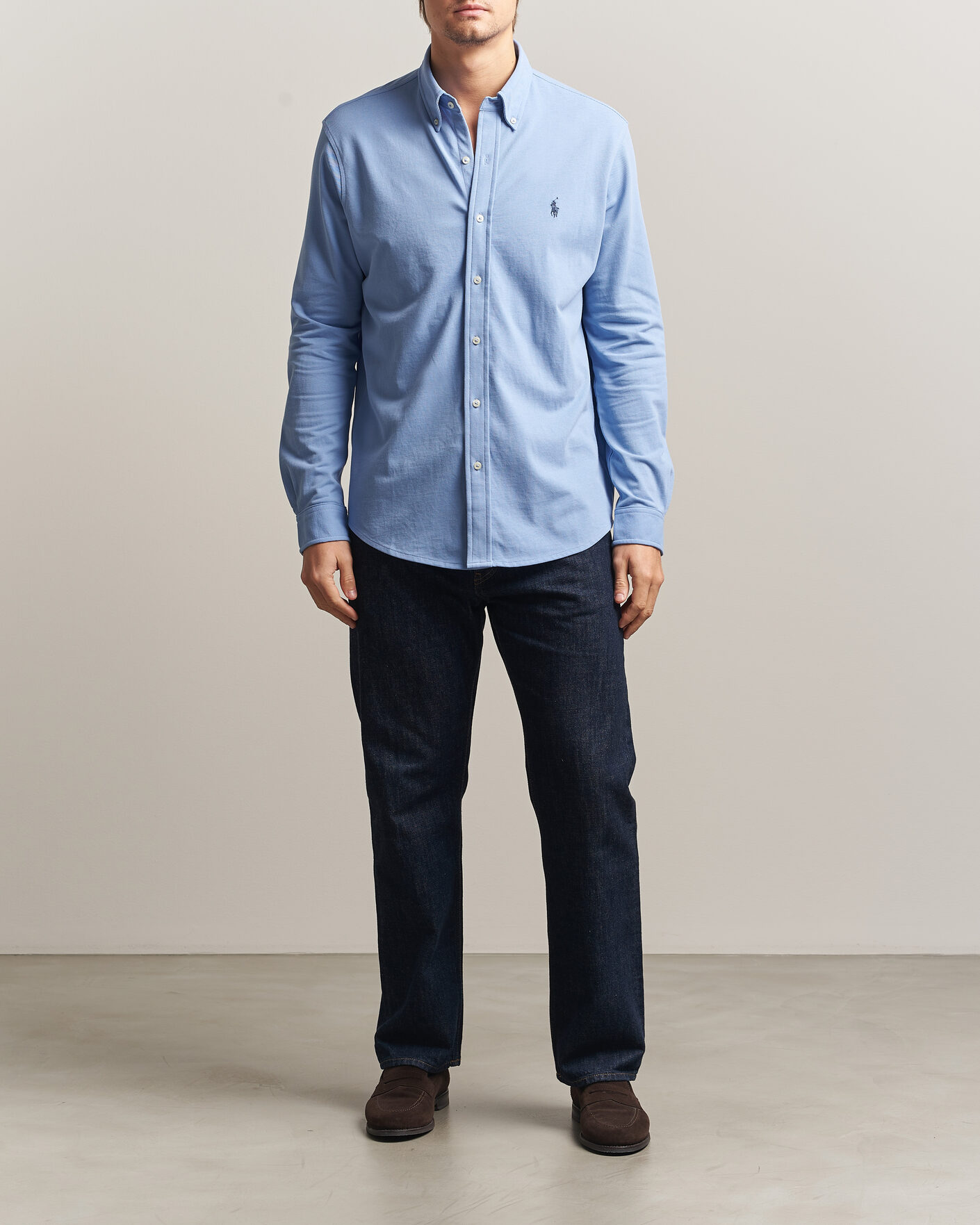 Men | Polo Shirts | Polo Ralph Lauren | Featherweight Mesh Shirt Dress Shirt Blue