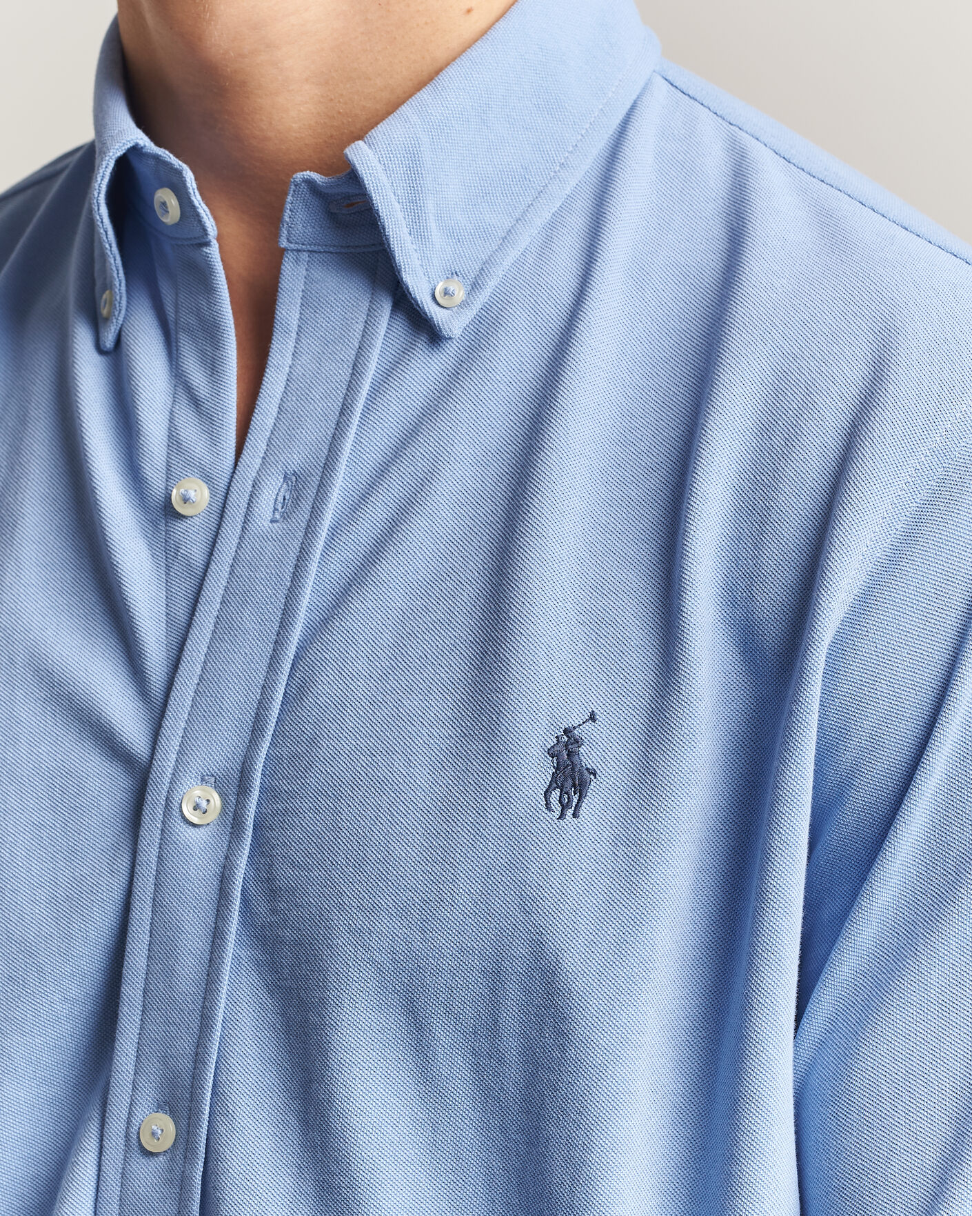 Men | Polo Shirts | Polo Ralph Lauren | Featherweight Mesh Shirt Dress Shirt Blue