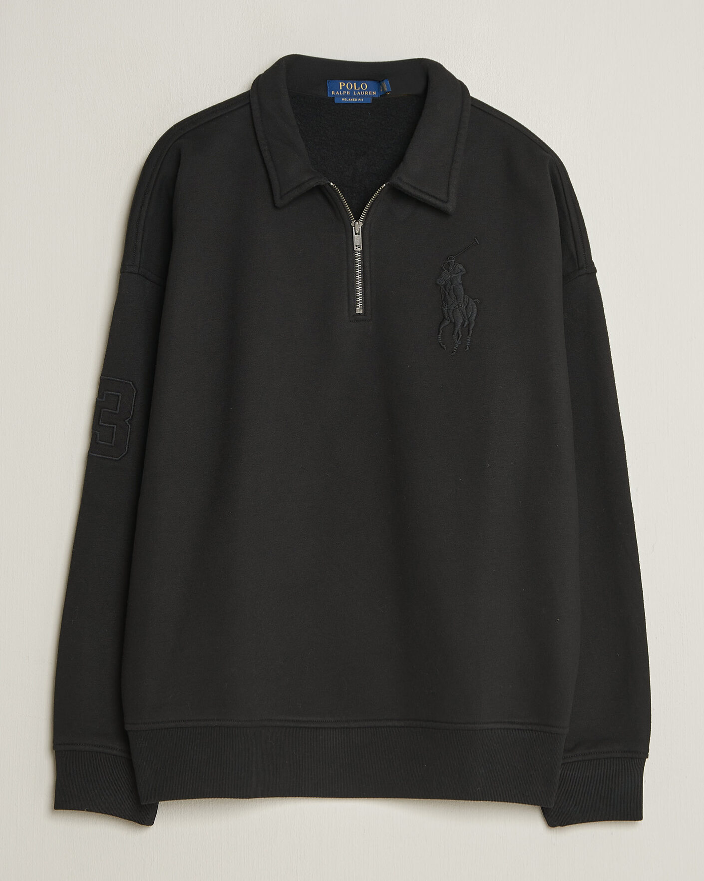 Men | Sweaters & Knitwear | Polo Ralph Lauren | Heavy Weight Half Zip Fleece Polo Black