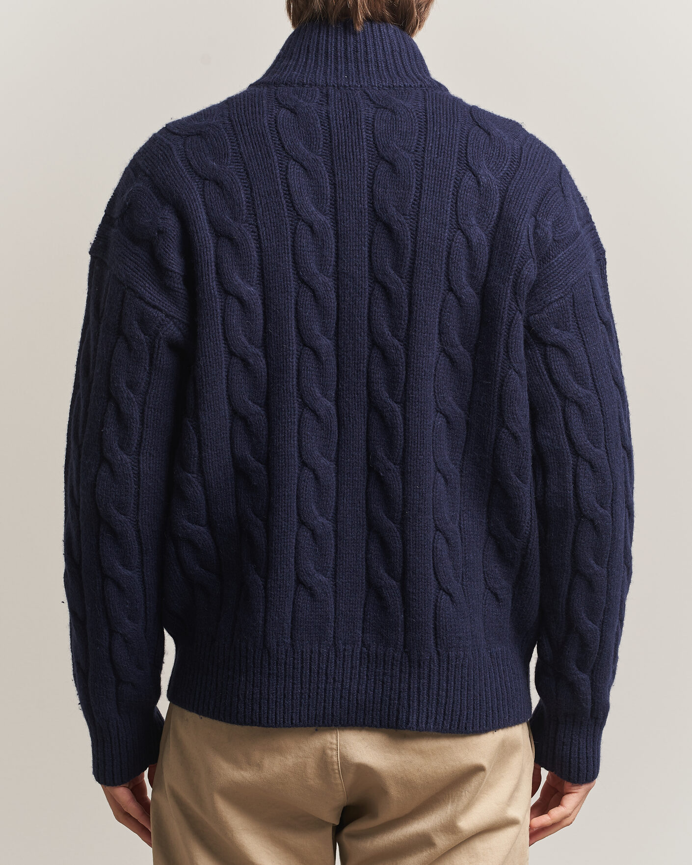 Men | Sweaters & Knitwear | Polo Ralph Lauren | Wool/Alpaca Cable Full-Zip Hunter Navy