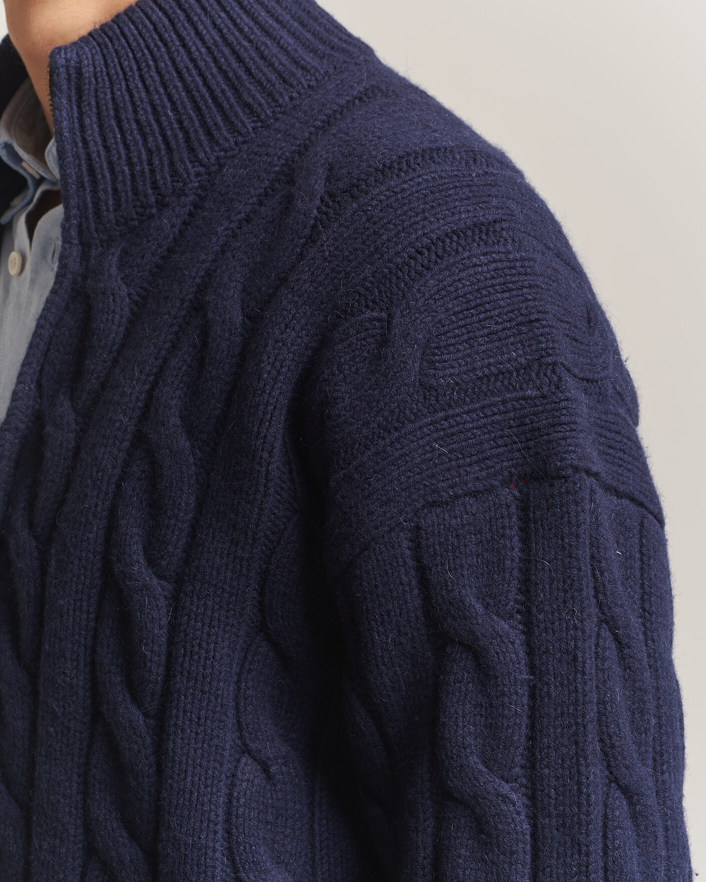 Men | Sweaters & Knitwear | Polo Ralph Lauren | Wool/Alpaca Cable Full-Zip Hunter Navy