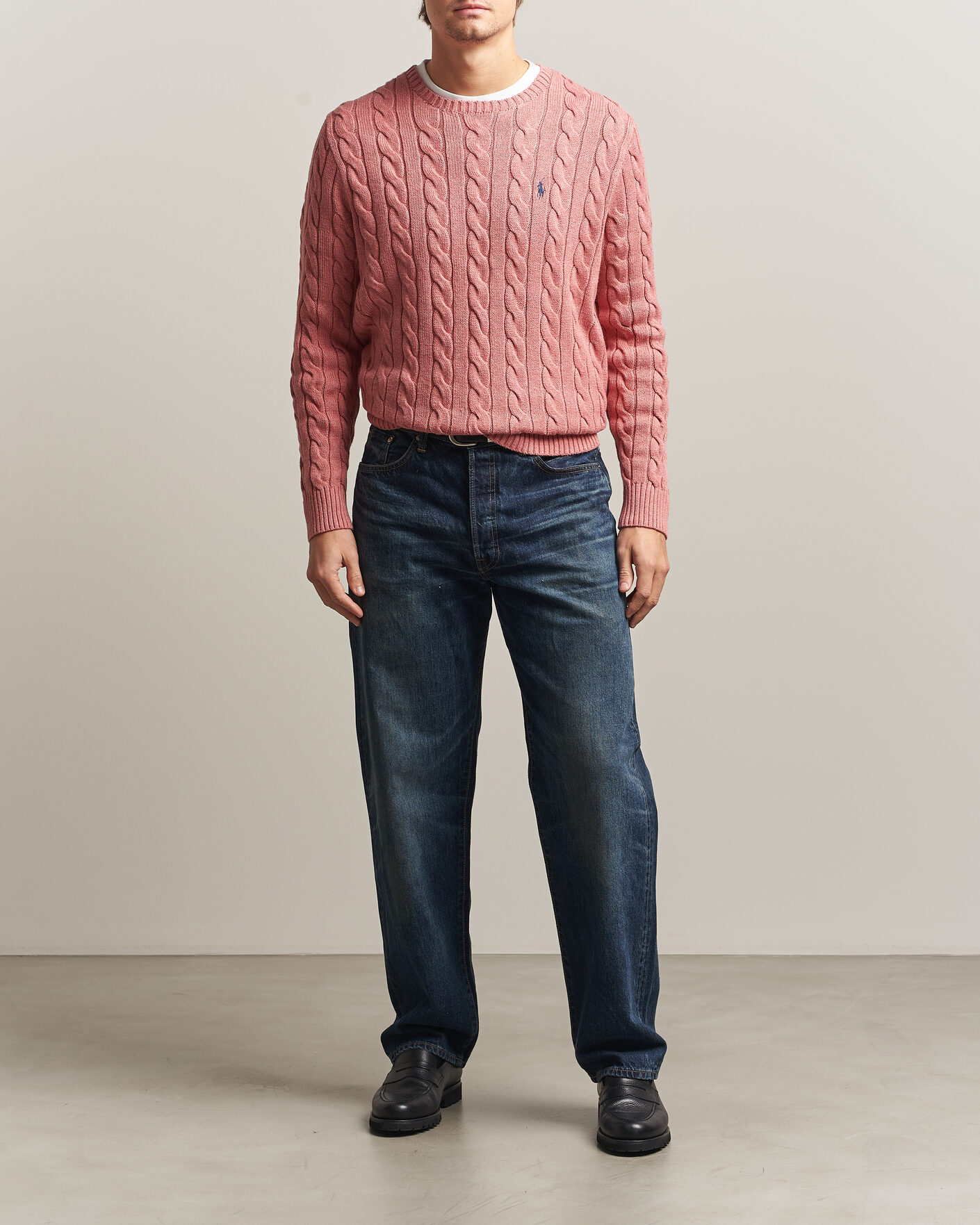 Men | Sweaters & Knitwear | Polo Ralph Lauren | Cotton Cable Pullover Faded Cranberry Heather