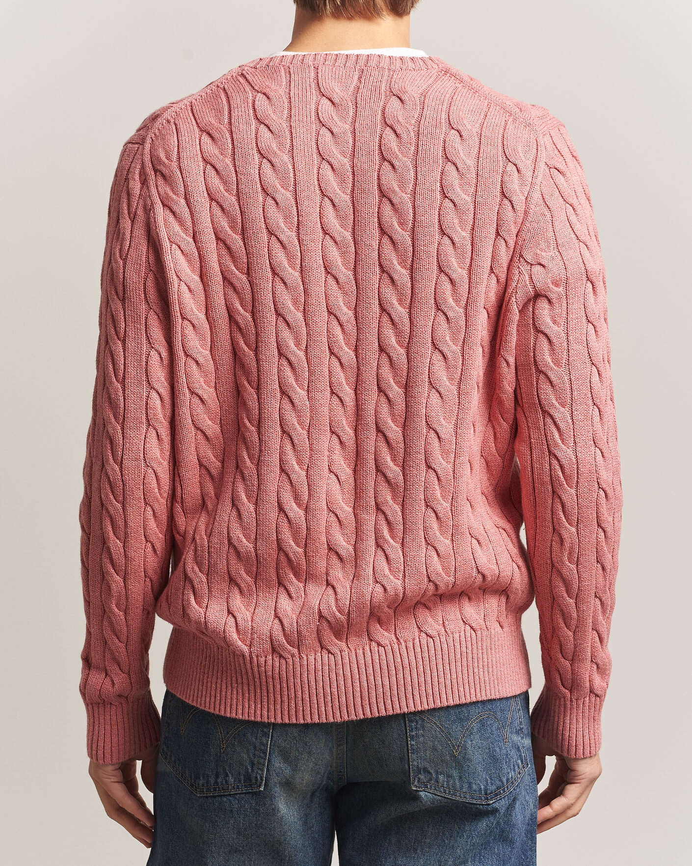 Men | Sweaters & Knitwear | Polo Ralph Lauren | Cotton Cable Pullover Faded Cranberry Heather