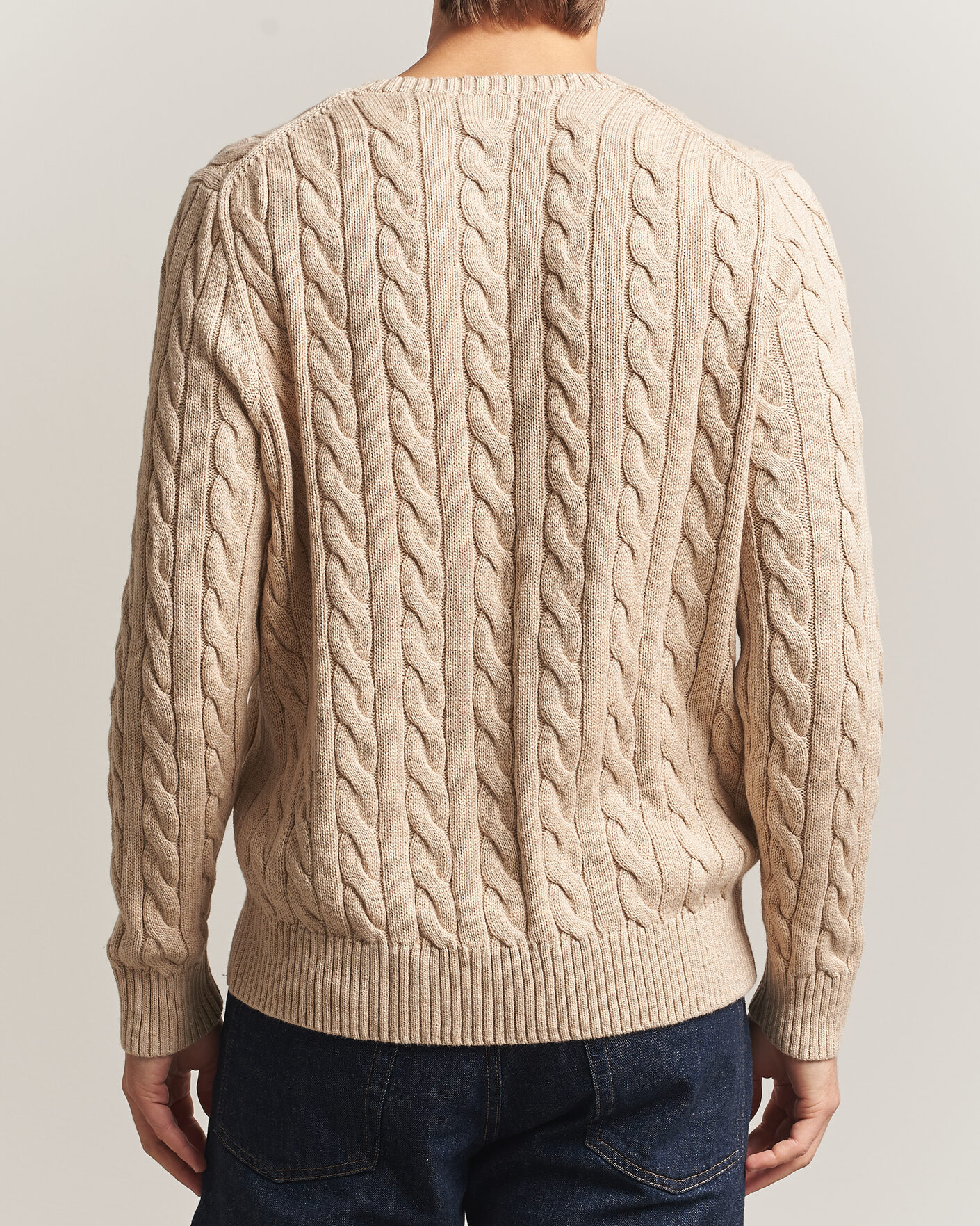 Men | Sweaters & Knitwear | Polo Ralph Lauren | Cotton Cable Pullover Jicama Brown Heather