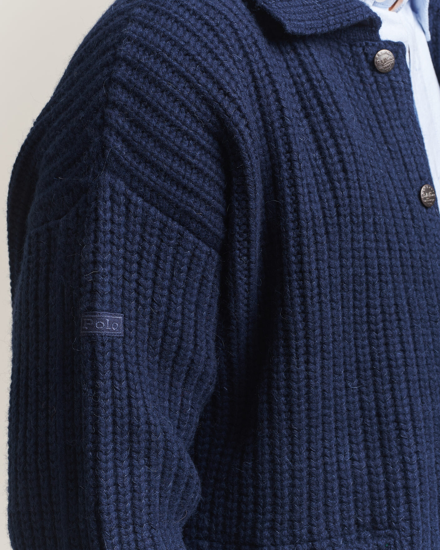 Men | Sweaters & Knitwear | Polo Ralph Lauren | Wool Blend Button Cardigan Blue Stonecrop