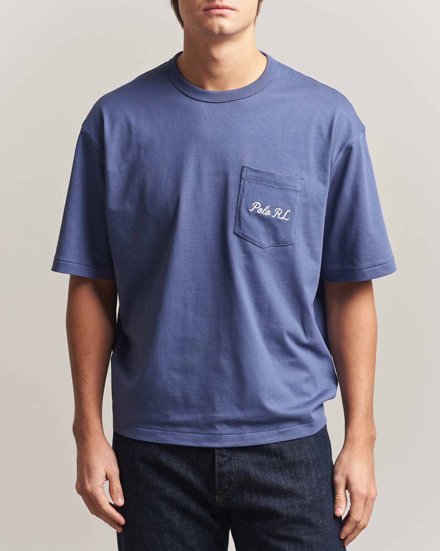 Men | T-Shirts | Polo Ralph Lauren | Back Print Bear Pocket Tee Classic Blue