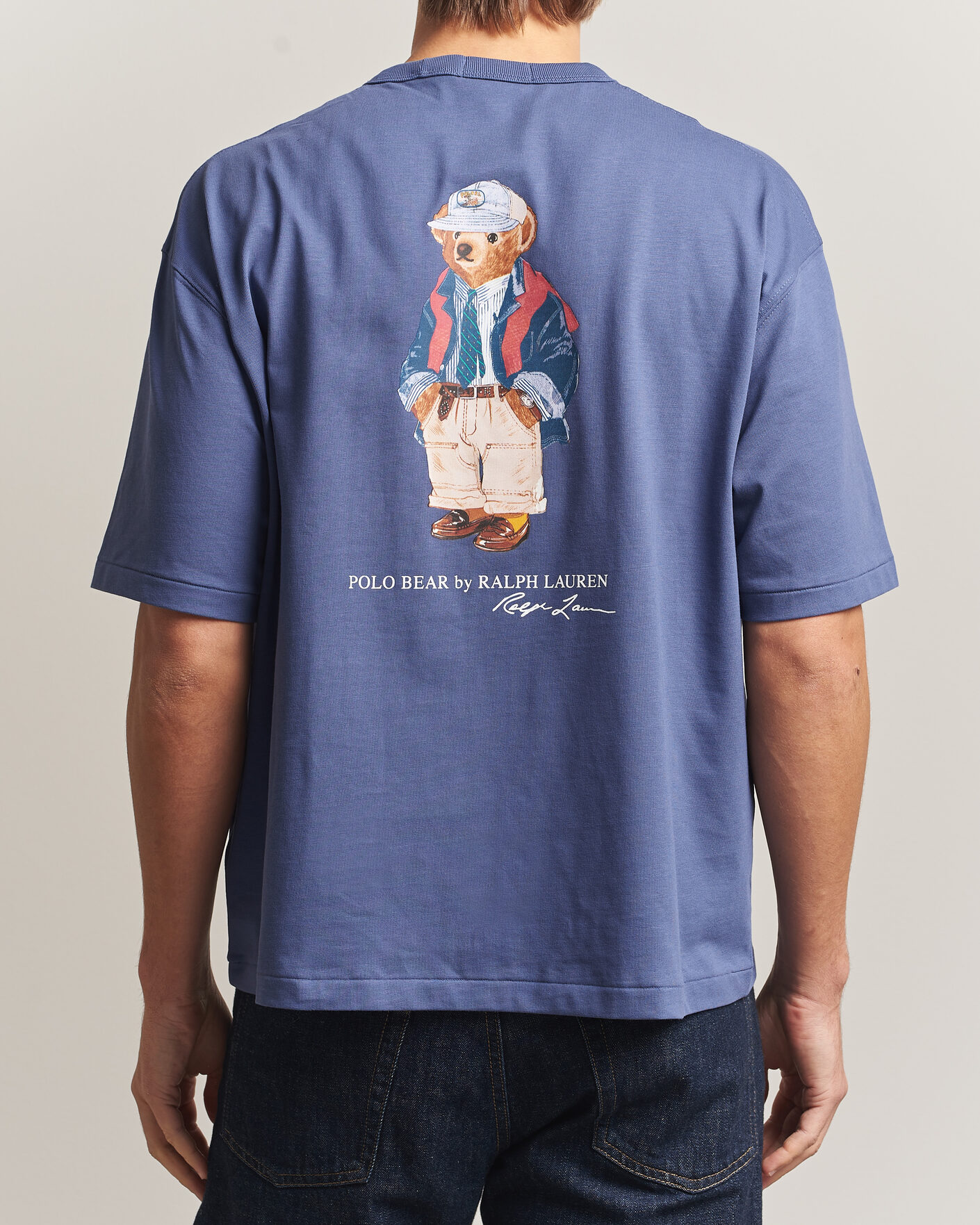 Men | T-Shirts | Polo Ralph Lauren | Back Print Bear Pocket Tee Classic Blue