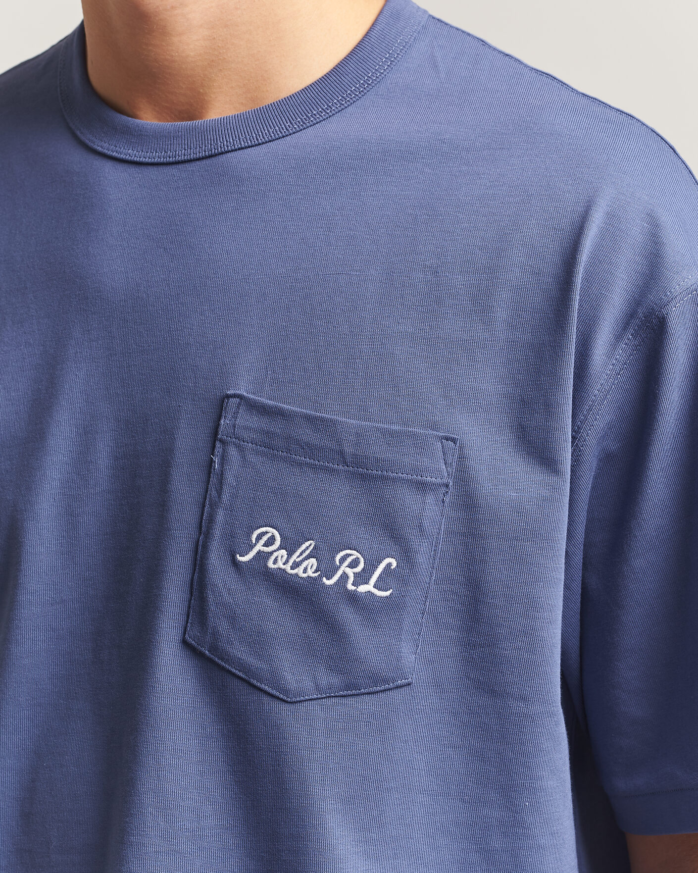 Men | T-Shirts | Polo Ralph Lauren | Back Print Bear Pocket Tee Classic Blue