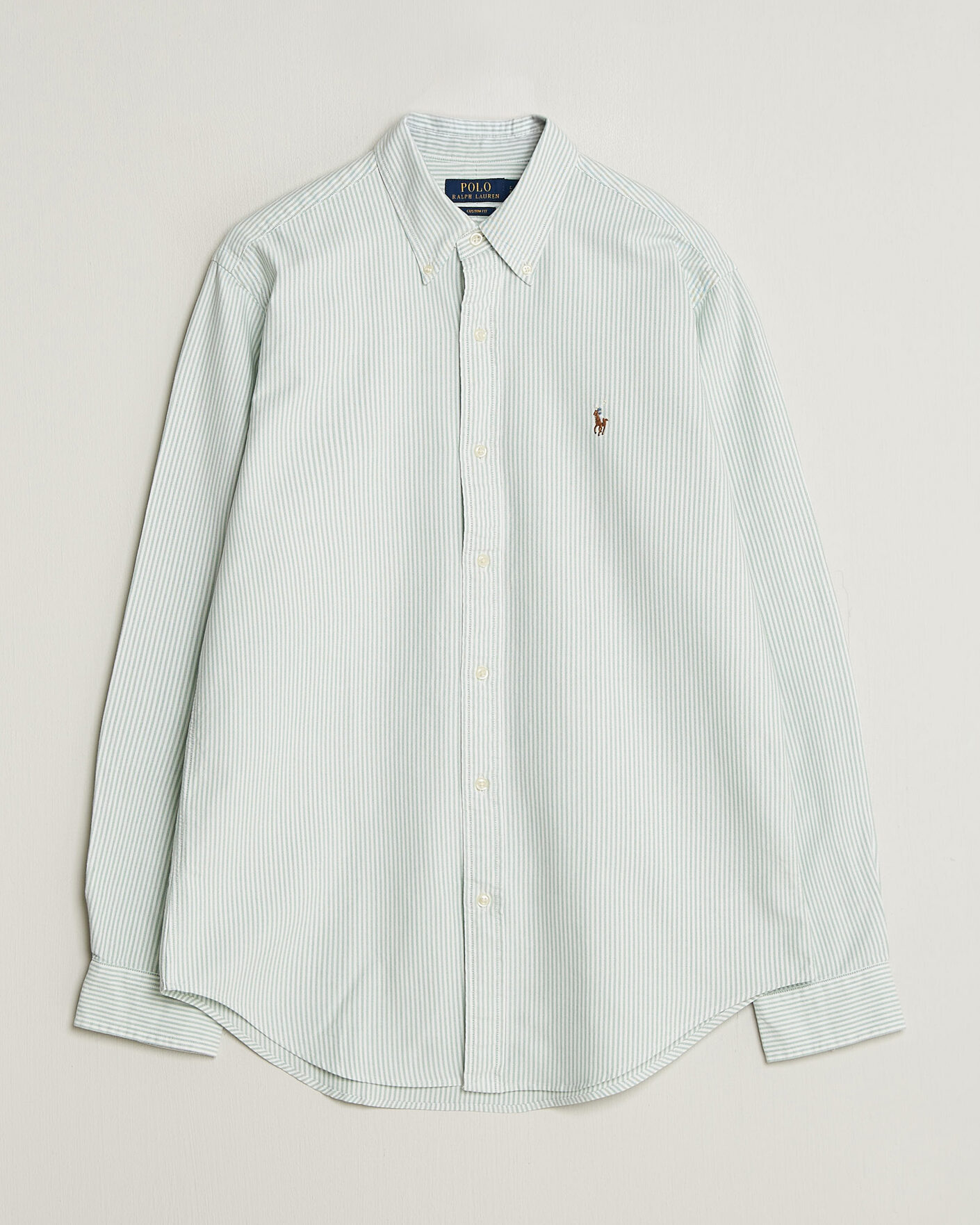 Men | Shirts | Polo Ralph Lauren | Custom Slim Fit Oxford Shirt Pistachio/White