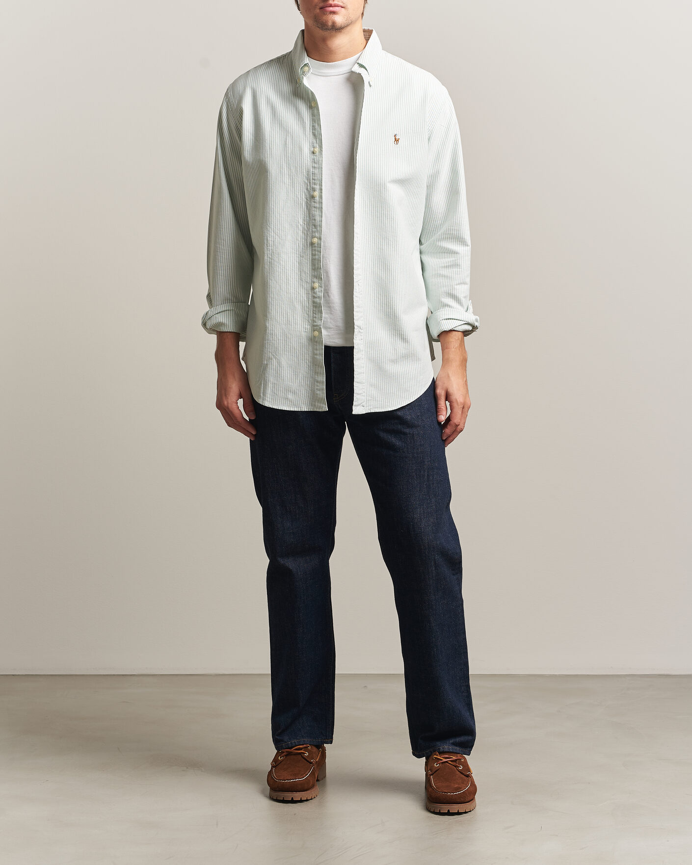Men | Shirts | Polo Ralph Lauren | Custom Slim Fit Oxford Shirt Pistachio/White