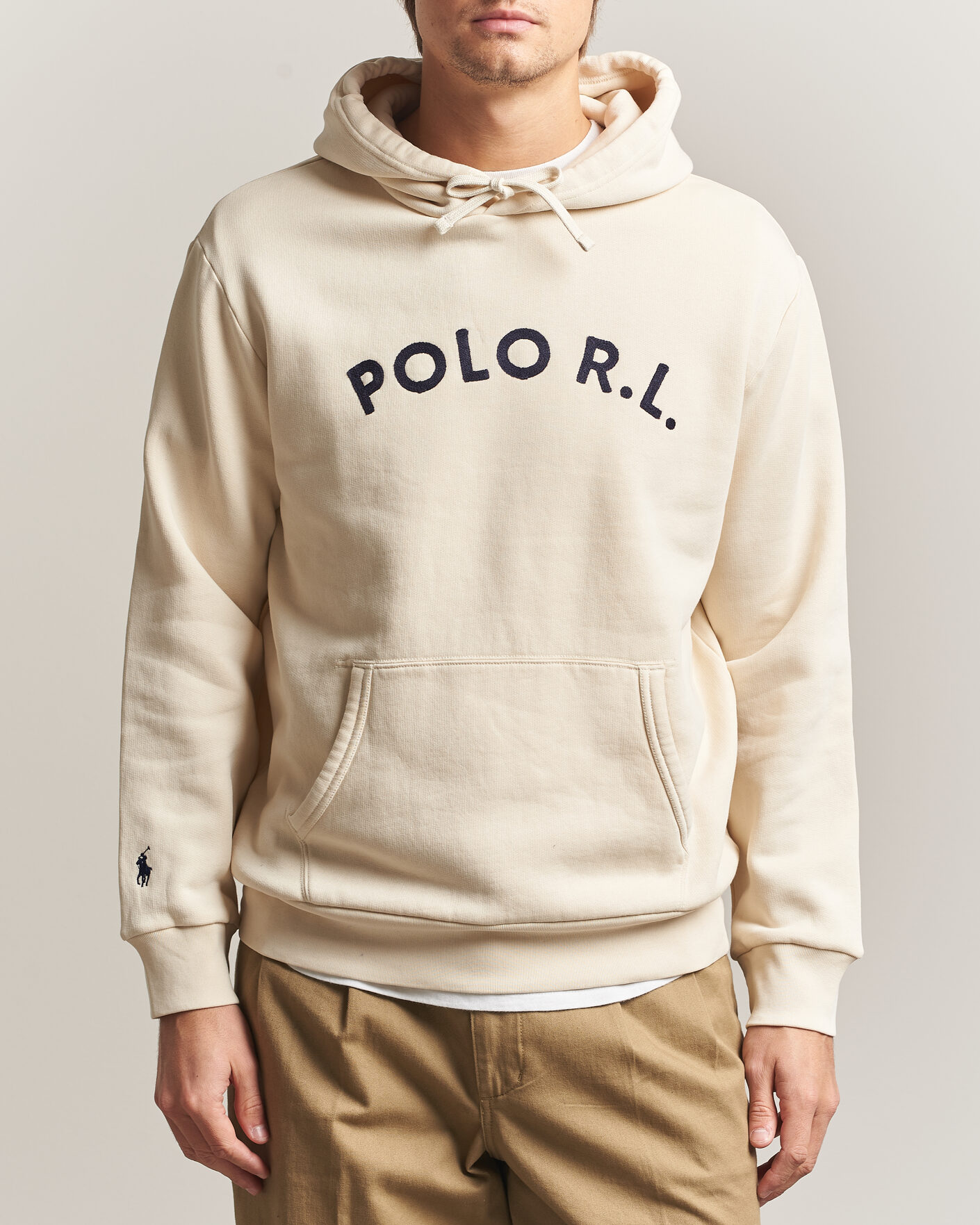 Men | Sweaters & Knitwear | Polo Ralph Lauren | Cotton Chest Logo Hood Andover Cream