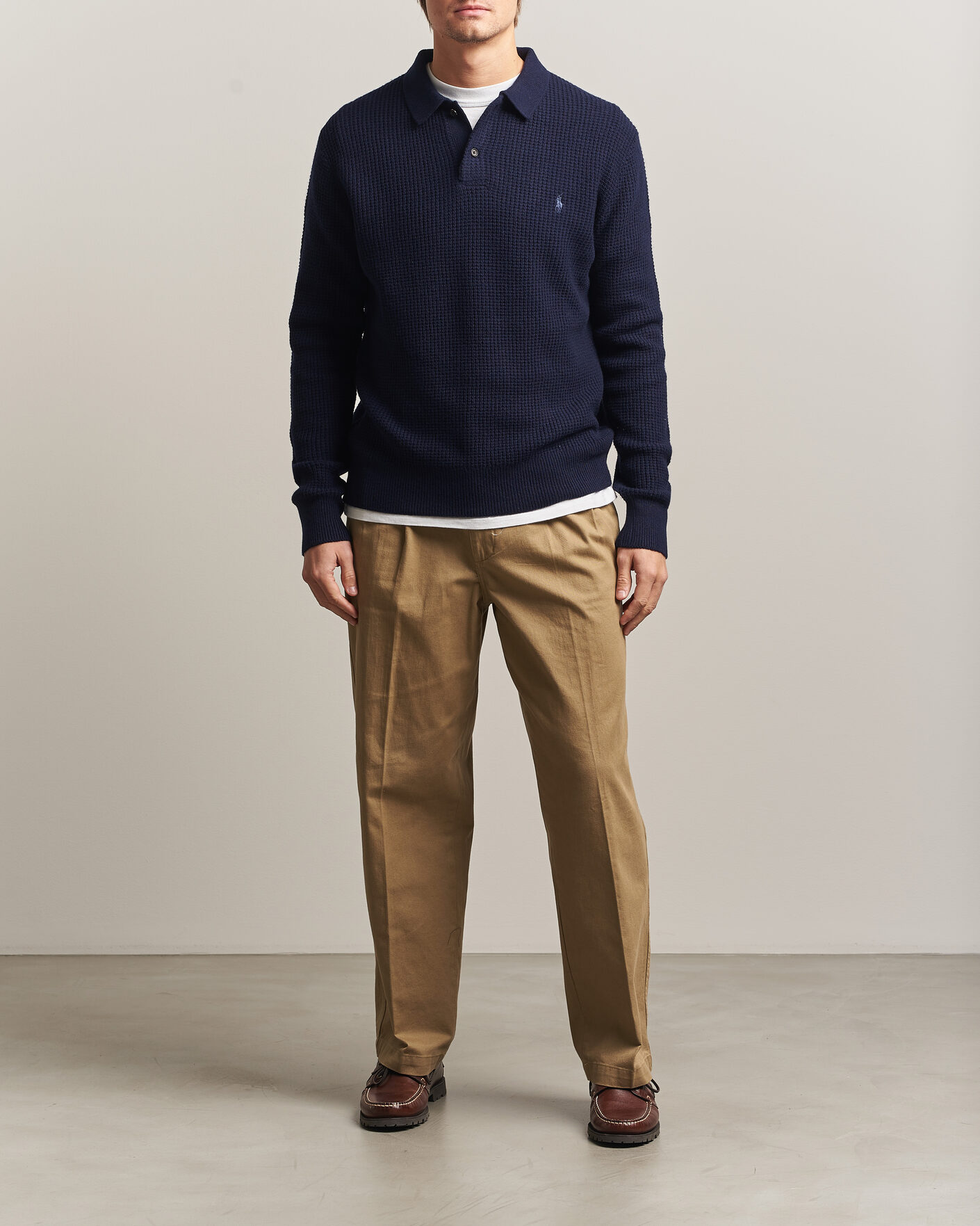 Men | Sweaters & Knitwear | Polo Ralph Lauren | Wool/Cotton Knitted Polo Hunter Navy