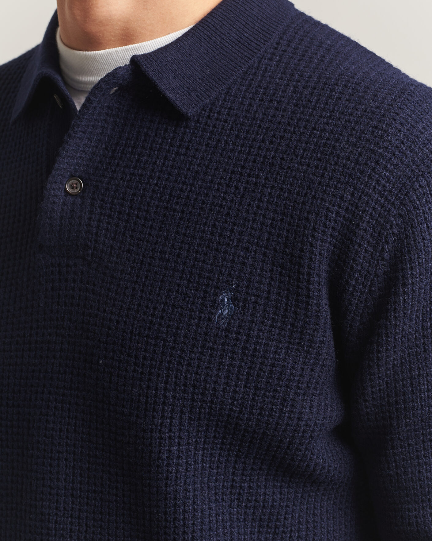 Men | Sweaters & Knitwear | Polo Ralph Lauren | Wool/Cotton Knitted Polo Hunter Navy