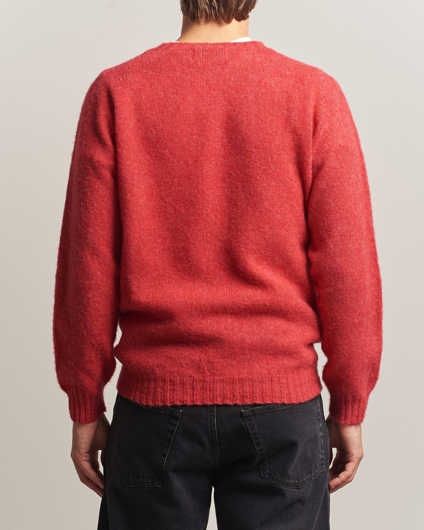 Men | Sweaters & Knitwear | Harley Of Scotland | Brushed Supersoft Lambswool Crewneck Damask