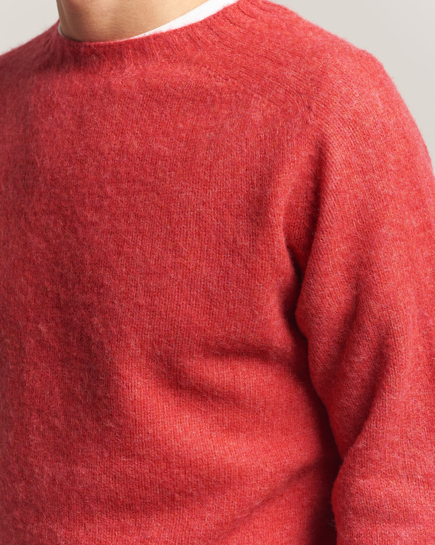 Men | Sweaters & Knitwear | Harley Of Scotland | Brushed Supersoft Lambswool Crewneck Damask