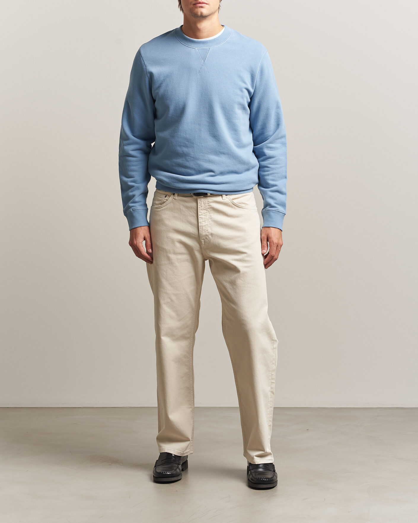 Men | Sweaters & Knitwear | Sunspel | Loopback Sweatshirt Studio Blue