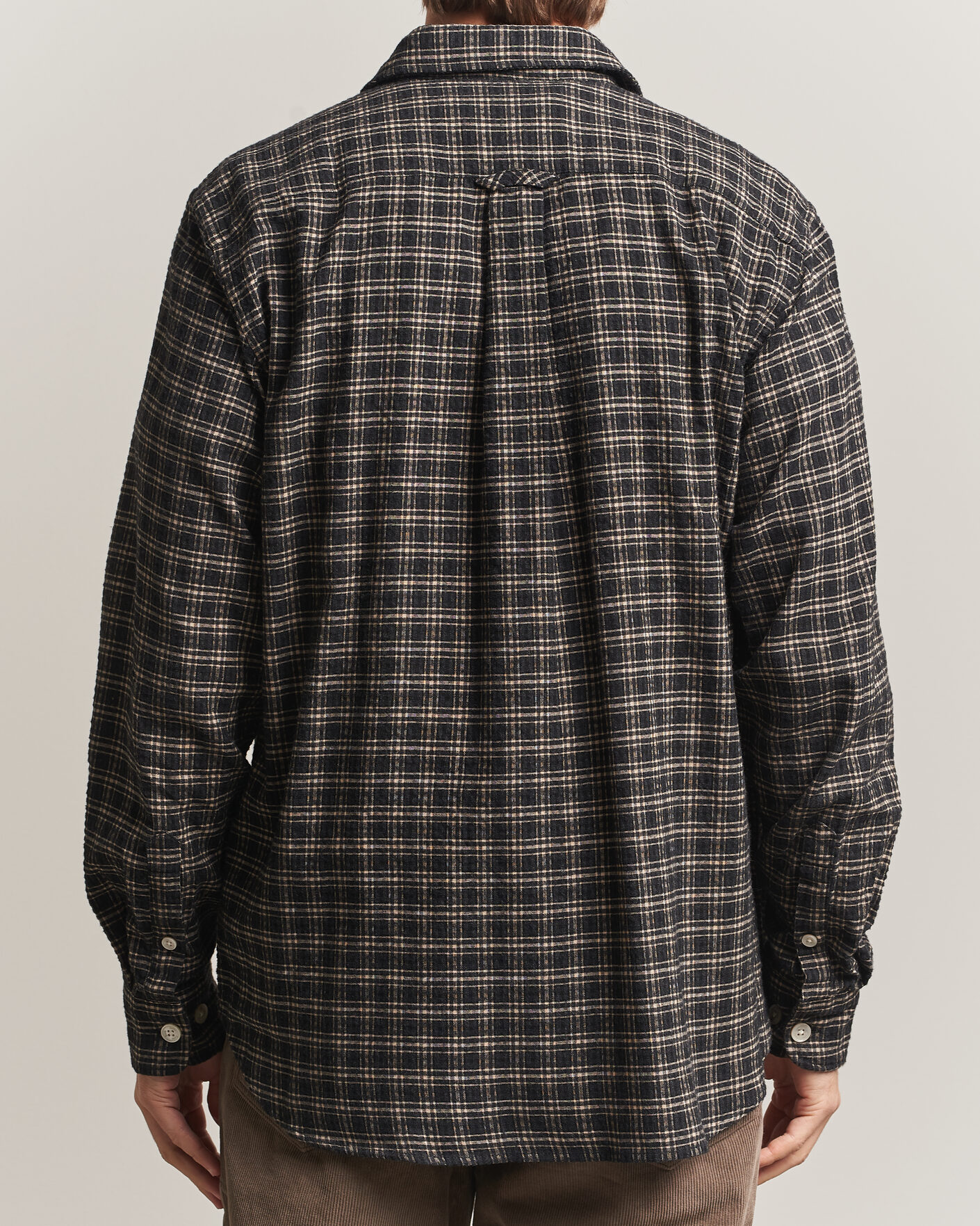 Men | Shirts | Forét | Form Regular Fit Italian Check Shirt Black