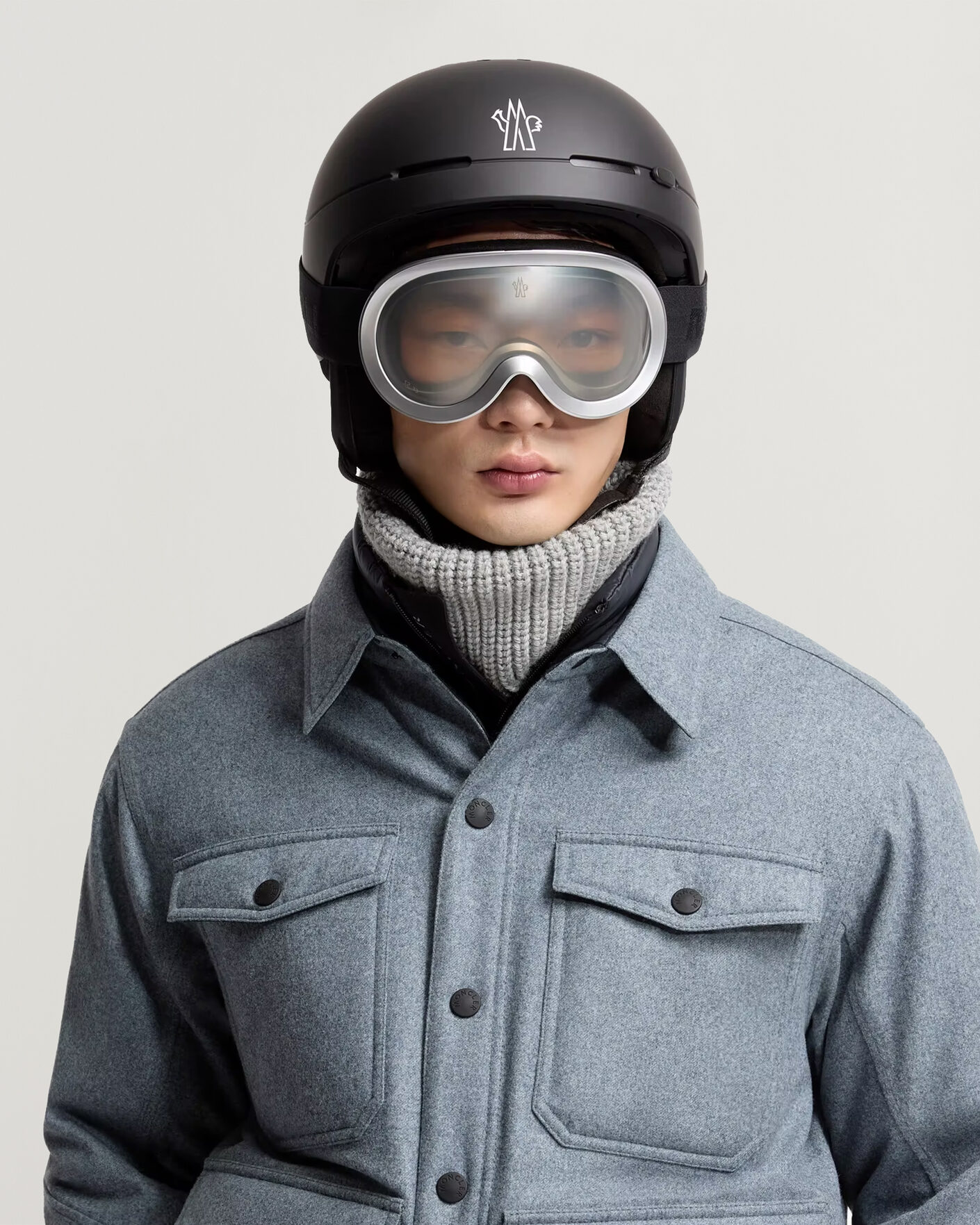 Men | Sunglasses | Moncler Lunettes | Snowray Ski Googles Shiny Silver