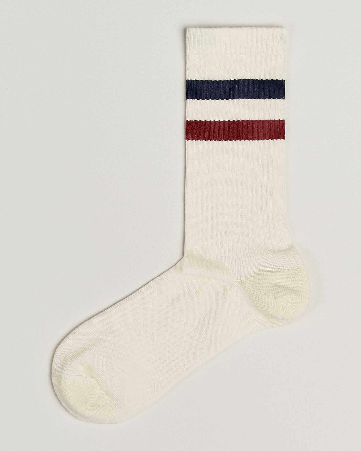Men | Underwear & Socks | Sweyd | Two Stripe Cotton Socks Navy/Red/White