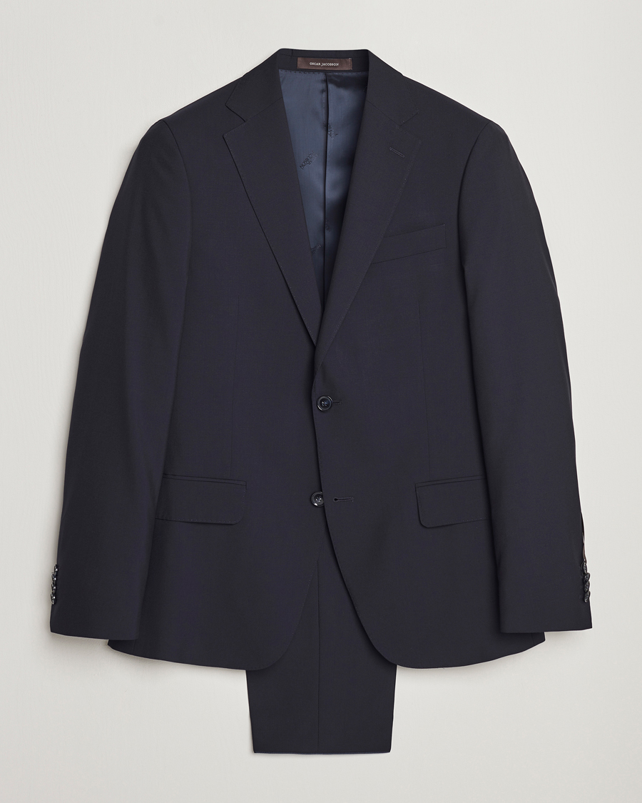 Men | Suits | Oscar Jacobson | Edmund Wool Suit Navy