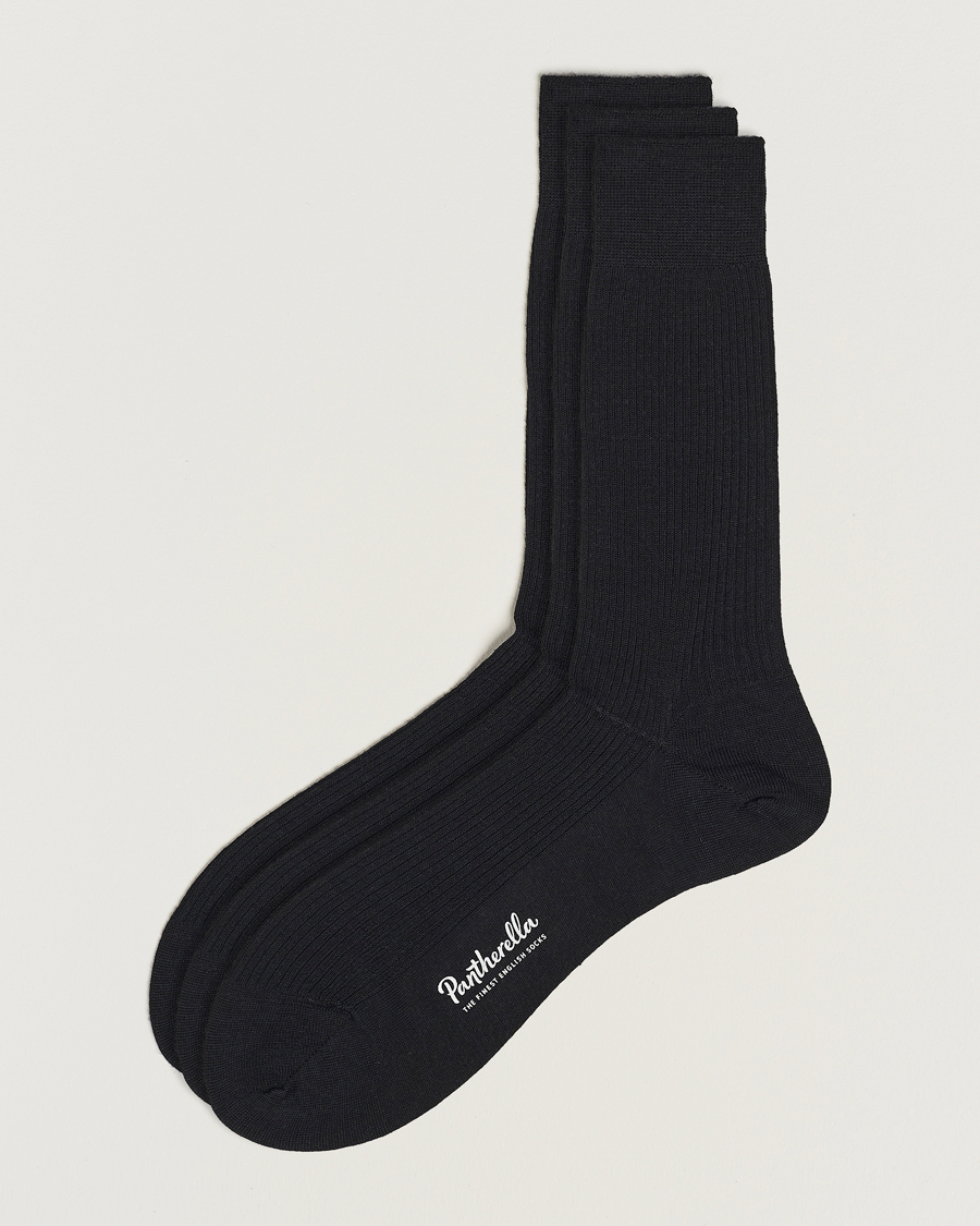 Men | Underwear & Socks | Pantherella | 3-Pack Naish Merino/Nylon Sock Black