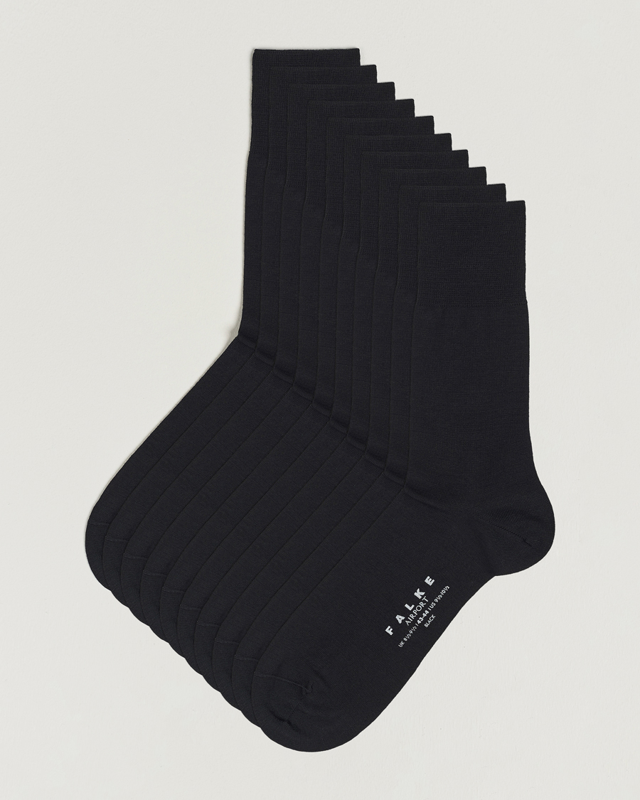 Men | Underwear & Socks | Falke | 10-Pack Airport Socks Black