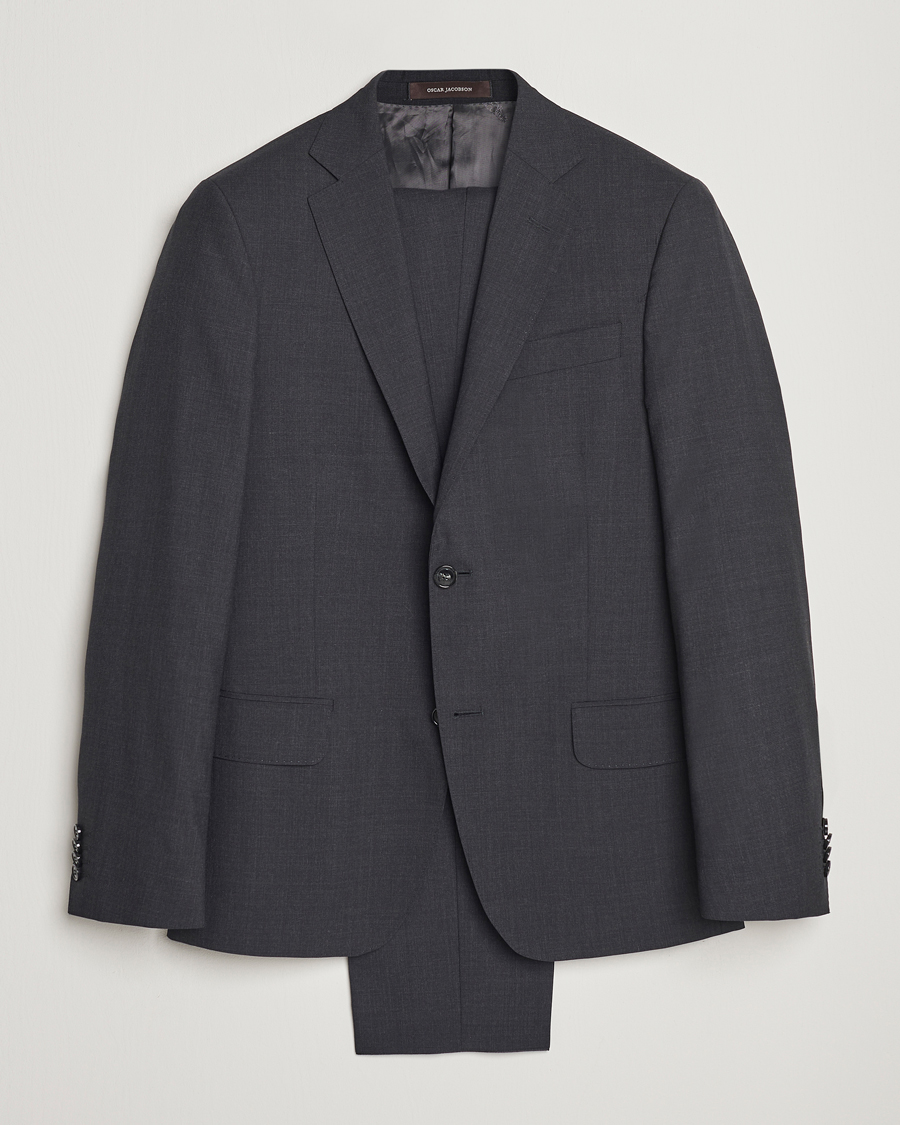 Men | Suits | Oscar Jacobson | Edmund Wool Suit Grey