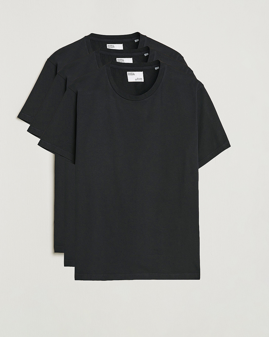 Men | T-Shirts | Colorful Standard | 3-Pack Classic Organic T-Shirt Deep Black