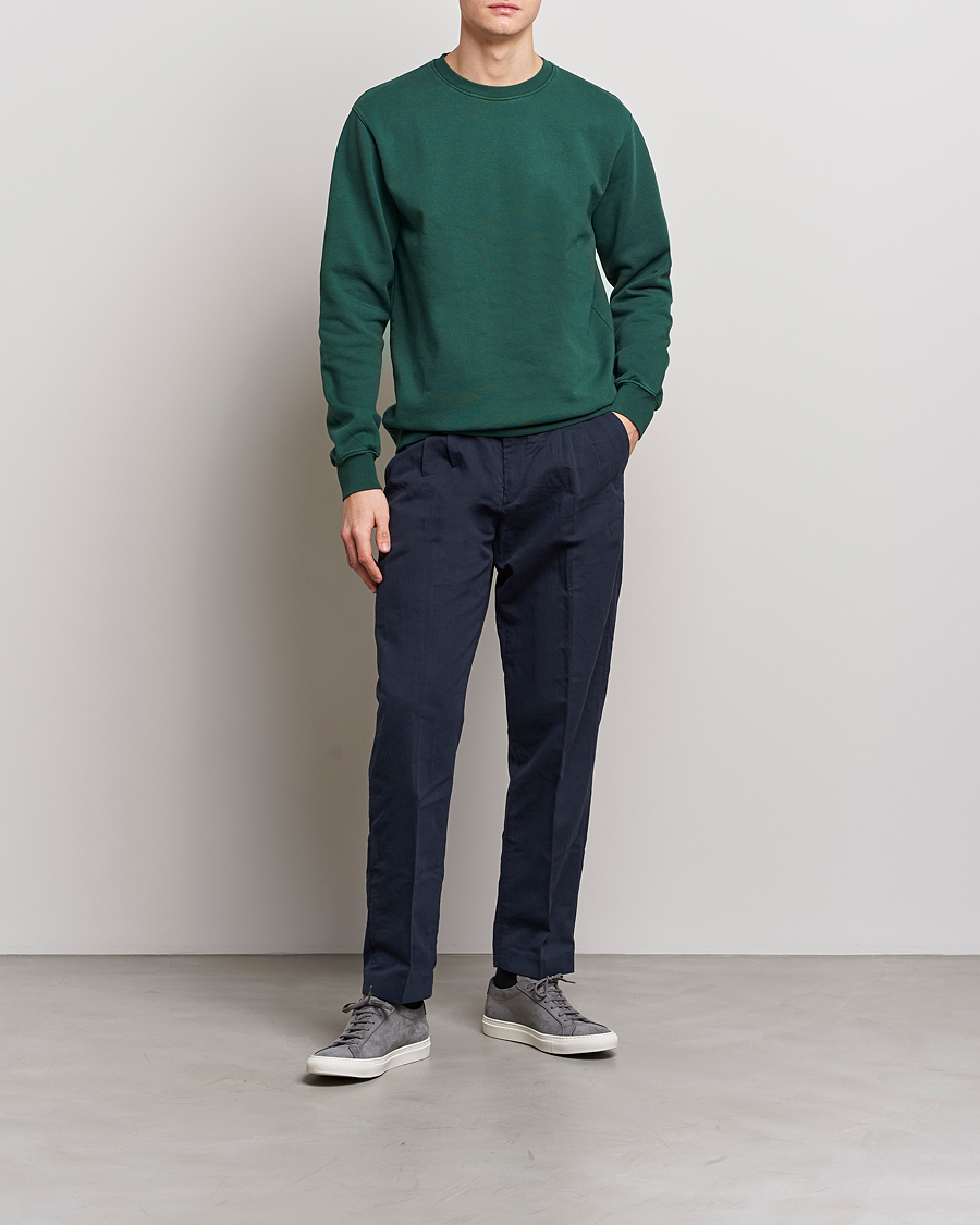Men | Sweaters & Knitwear | Colorful Standard | 2-Pack Classic Organic Crew Neck Sweat Navy Blue/Emerald Green