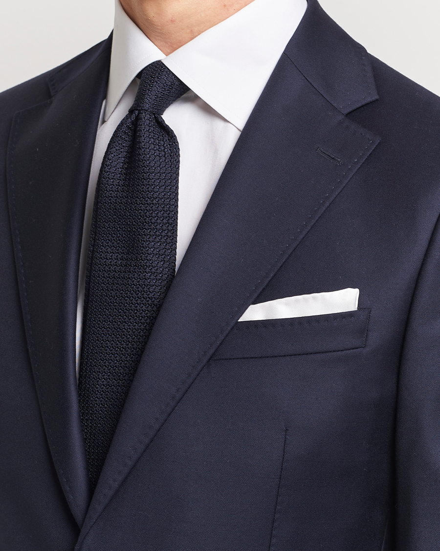Men | Ties | Amanda Christensen | Set Tie Navy & Handkercheif White