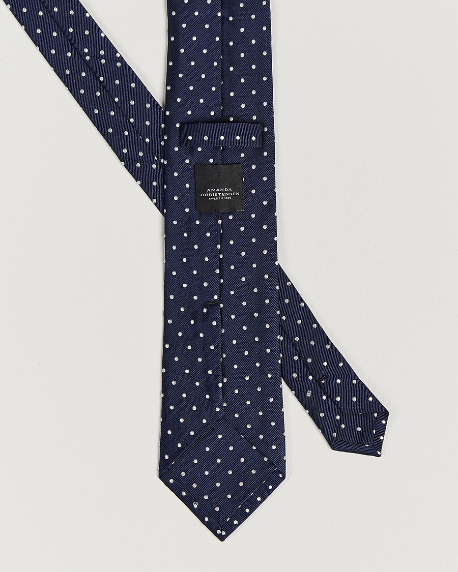 Men | Ties | Amanda Christensen | Set Tie & Pocket Square Navy/White