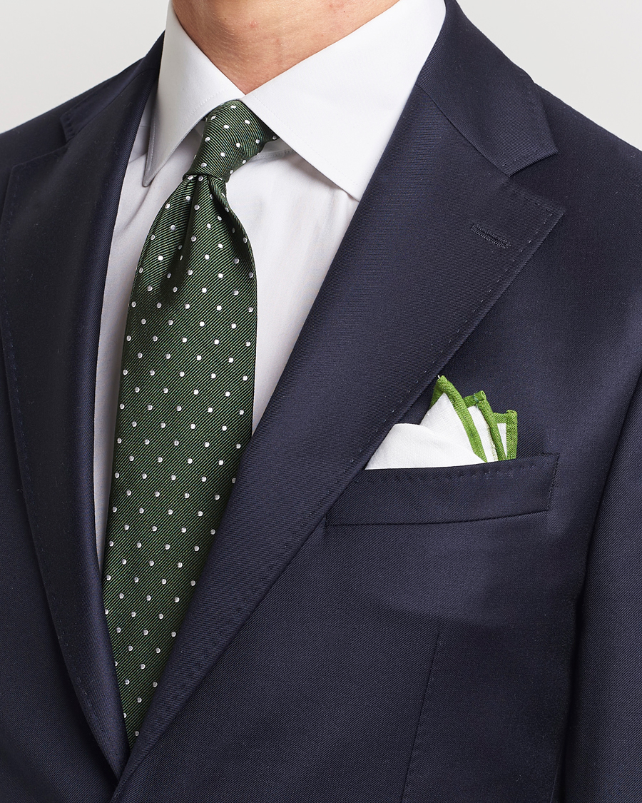 Men | Ties | Amanda Christensen | Set Tie & Pocket Square Green/White