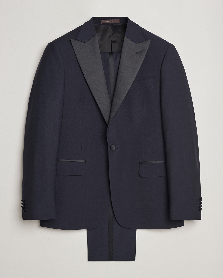 Men | Suits | Oscar Jacobson | Frampton Wool Tuxedo Suit Navy