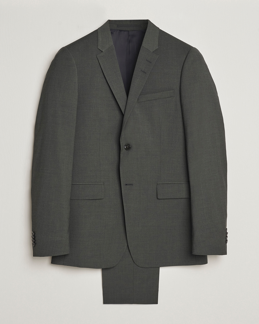 Men | Suits | Tiger of Sweden | Jerretts Wool Travel Suit Olive Extreme
