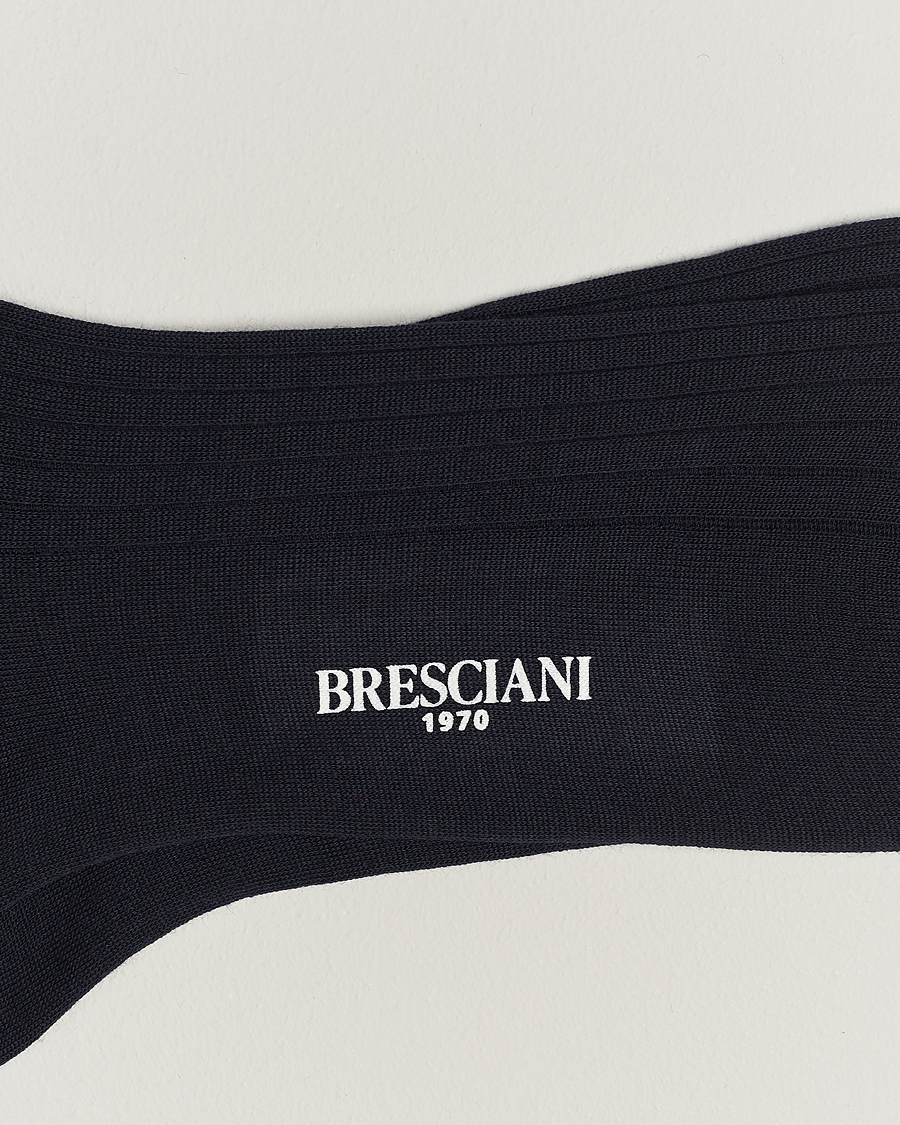 Men | Underwear & Socks | Bresciani | 3-pack Wool/Nylon Ribbed Short Socks Navy