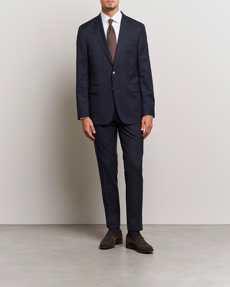 Men | Suits | Oscar Jacobson | John Club Wool Suit Navy