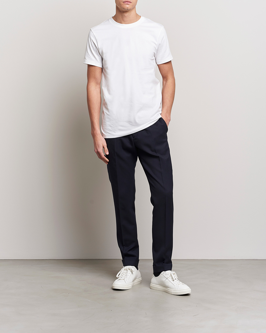 Men | T-Shirts | Bread & Boxers | 3-pack Crew Neck Regular T-Shirt White/Black/Dark Navy