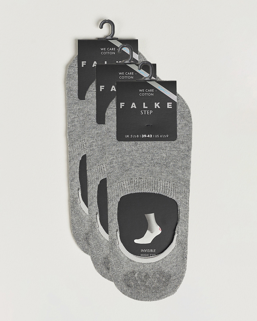 Men | Underwear & Socks | Falke | 3-pack Casual High Cut Sneaker Socks Light Grey Melange